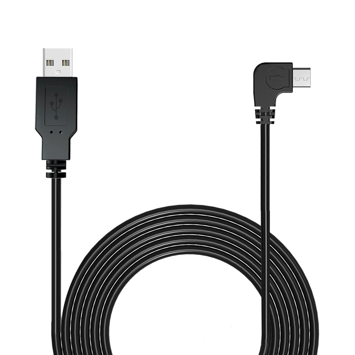 Yqmajim Dash Cam Power Cord, 11 Ft Micro Usb Charging Power Cable For Car Dash Camera Mirror Camera 90 Degree Angle Micro Usb Ca