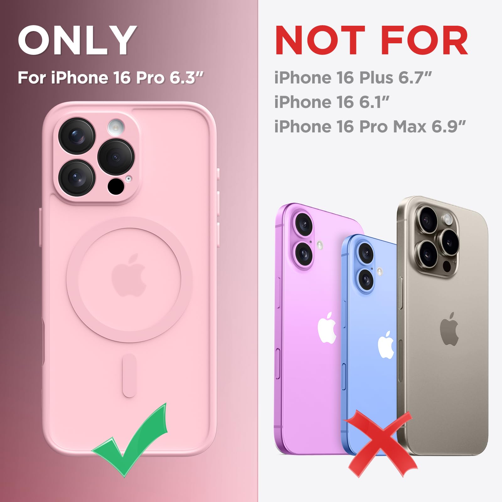 Capraro Magnetic Compatible With Iphone 16 Pro Case, Upgraded [Full Camera Protection] [Compatible With Magsafe] Protective Tran