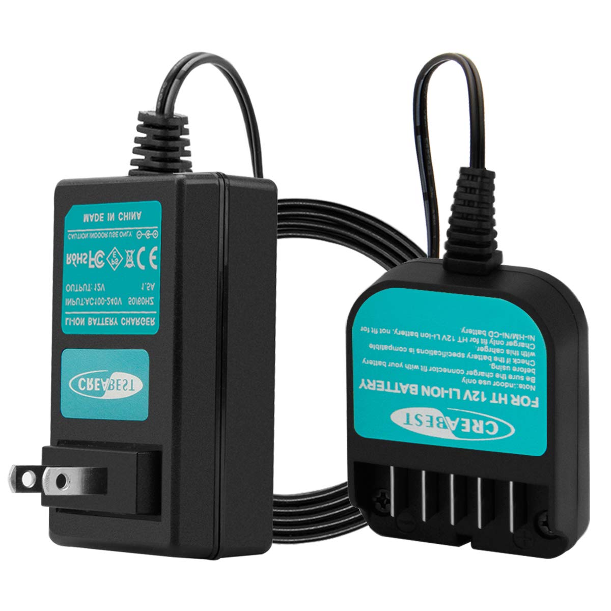 Creabest New Li Ion 10.8V 12V Battery Charger Compatible With Hitachi 331065 Bcl1015 Bcl1015S 329370 329371 329389 (Not For Ni M