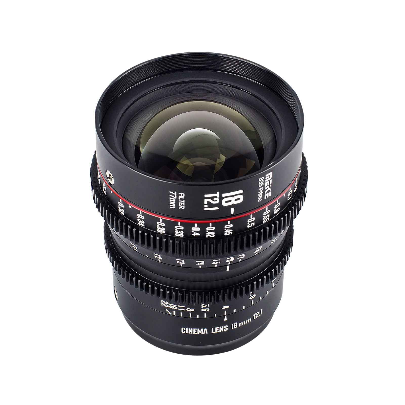 Meke 18Mm T2.1 Super 35 Prime Manual Focus Cinema Lens For Ef Mount Cine Camera Compatible With C200 C300 Ii, Red Komodo, Bmpcc