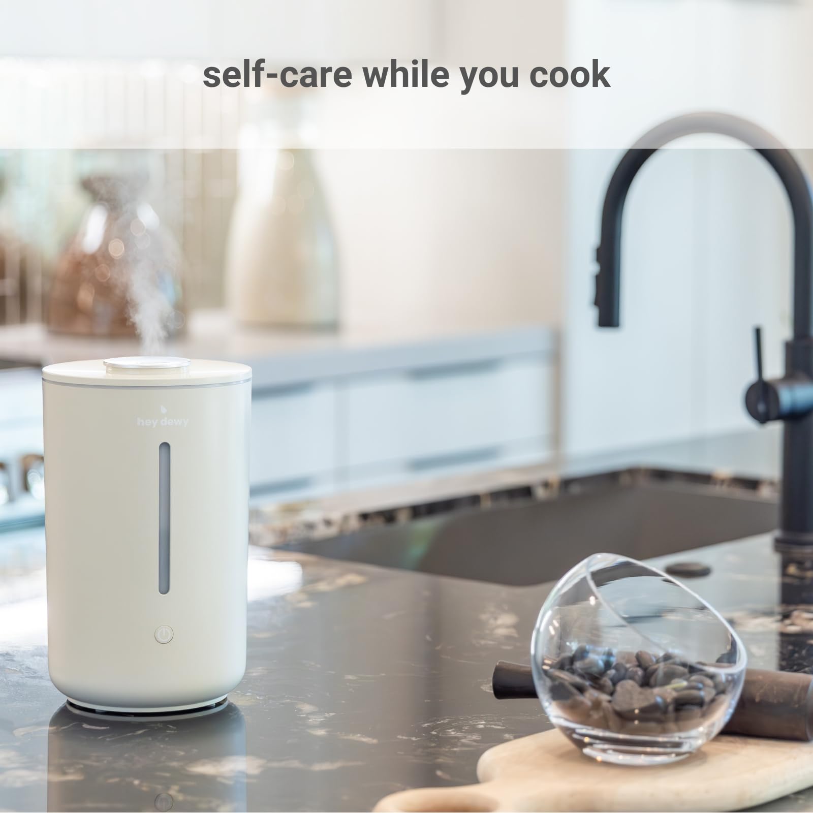 Hey Dewy Wellness Humidifier   For Home, Office, Bathroom Spa, Or Bedroom, With Cool Utrasonic Mist Hydration (Sand)