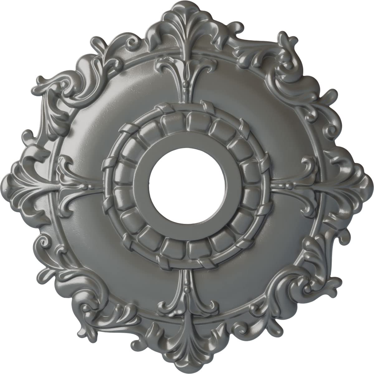 Ekena Millwork CM18RLSLS Riley Ceiling Medallion, Silver