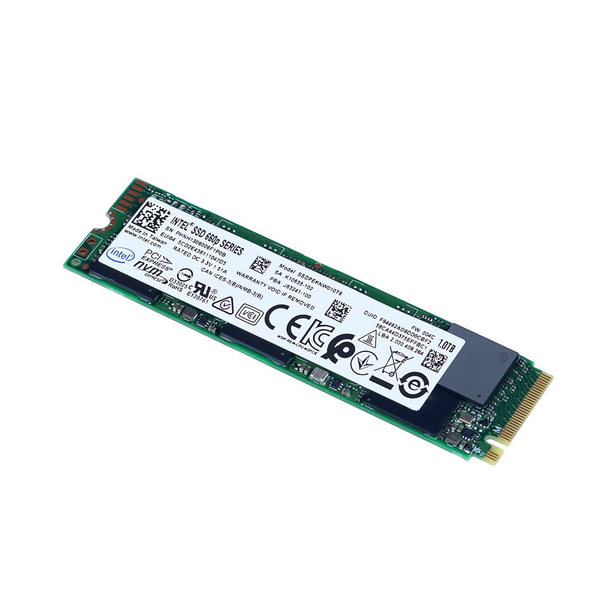Intel 660P Series M.2 2280 1Tb Pcie Nvme 3.0 X4 3D2, Qlc Internal Solid State Drive (Ssd) Ssdpeknw010T8X1