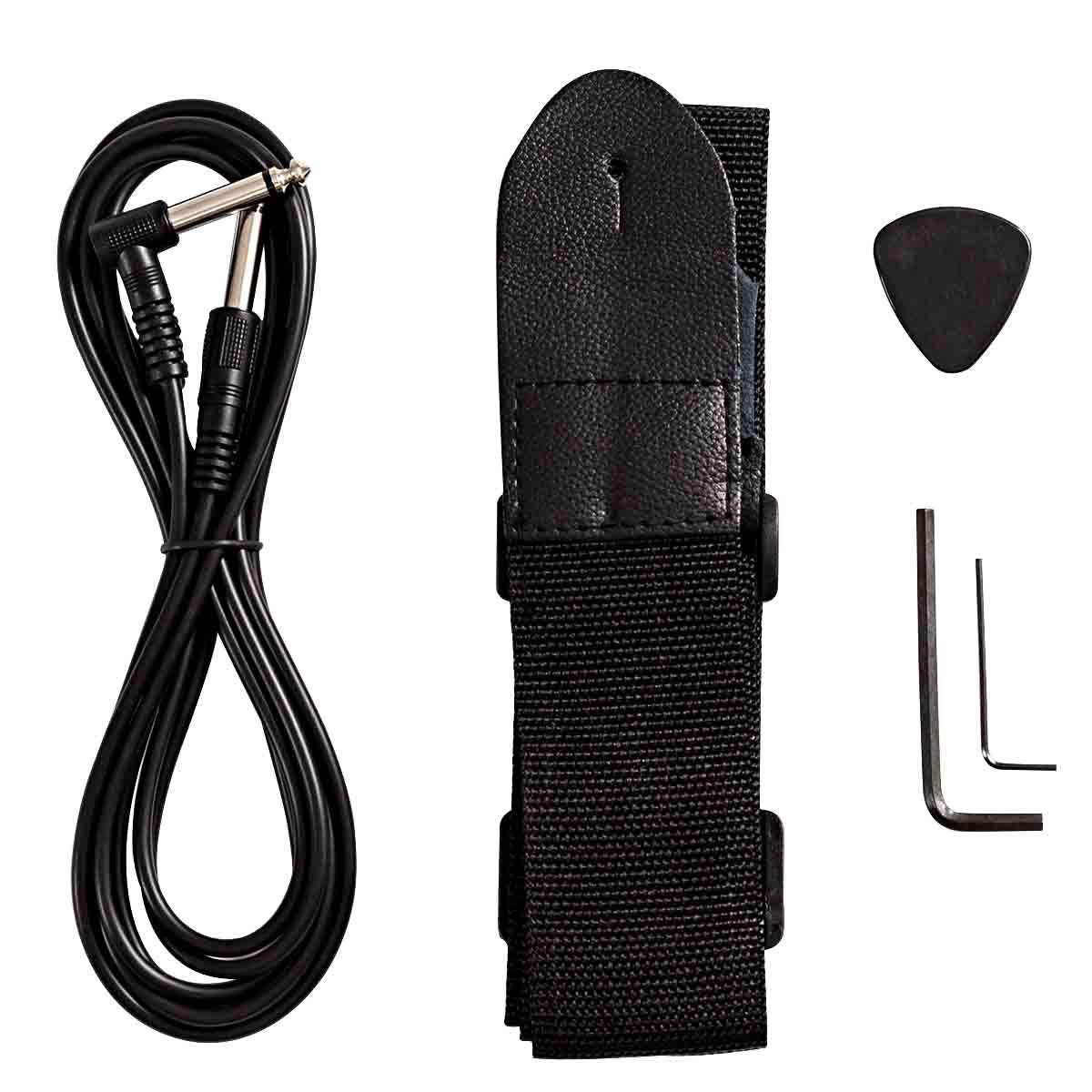 S Afstar Electric Bass Guitar 4 Strings Full Size Electric Bass With Amp Cord Strap & Carrying Bag, Rosewood Exquisite Stylish B