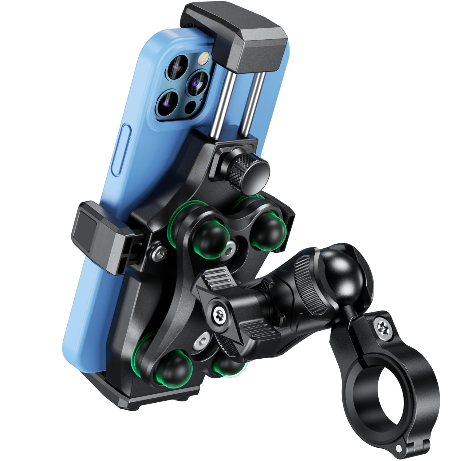 Kewig Motorcycle Phone Mount With Vibration Dampener & High Speed Secure Lock, Newest Anti Theft Phone Cradle Handlebar Cellphon