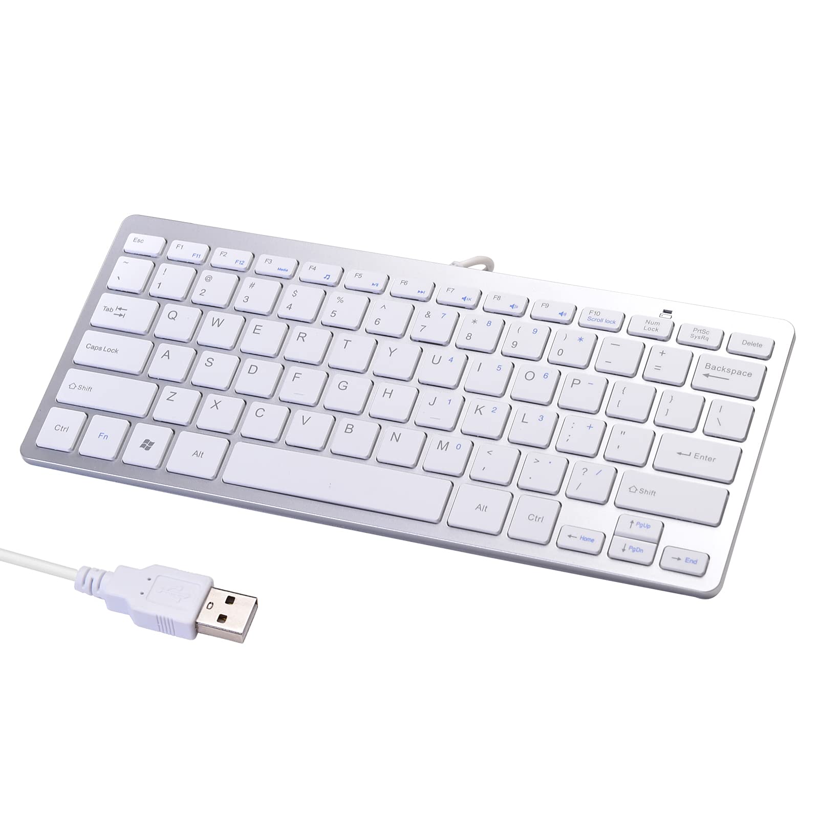Powboro 2021 Upgraded Pc Computer Laptop Mini Usb Wired Keyboard For Mac And Windows 78 Scissor Keys Small Super Thin Compact Mu