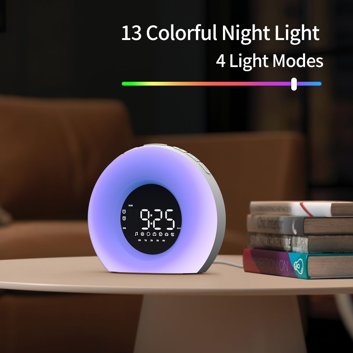 Orangelight Wake Up Light Sunrise Alarm Clock For Bedroom Sunrise Sunset Simulation 25 Natural Sounds 13 Colors Light Dual Alarm