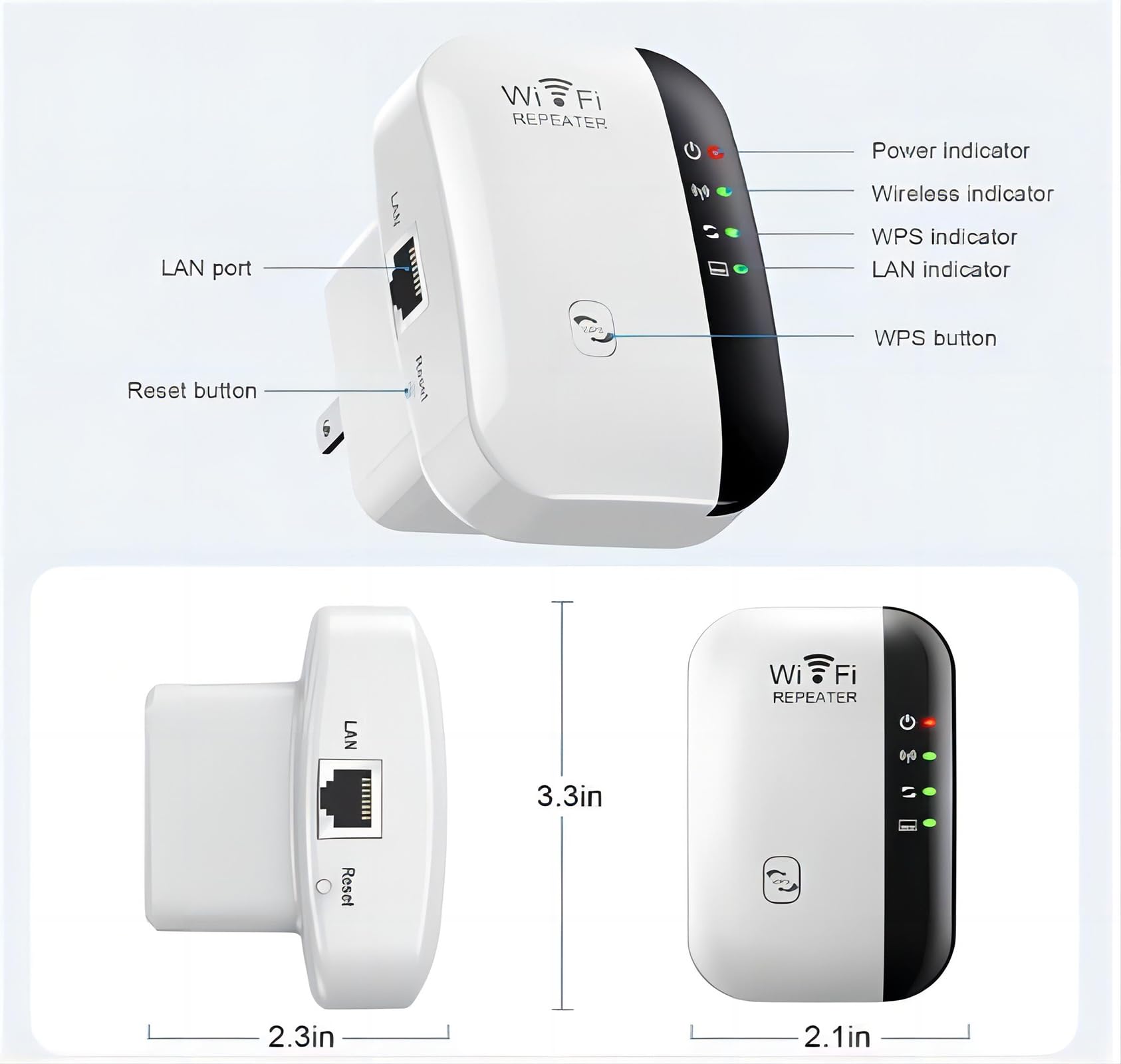 Wifi Extender, Wifi Extenders Signal Booster For Home Up To 5000 Sq.Ft And 40 Devices, Wifi Range Extender, Wireless Repeater, L