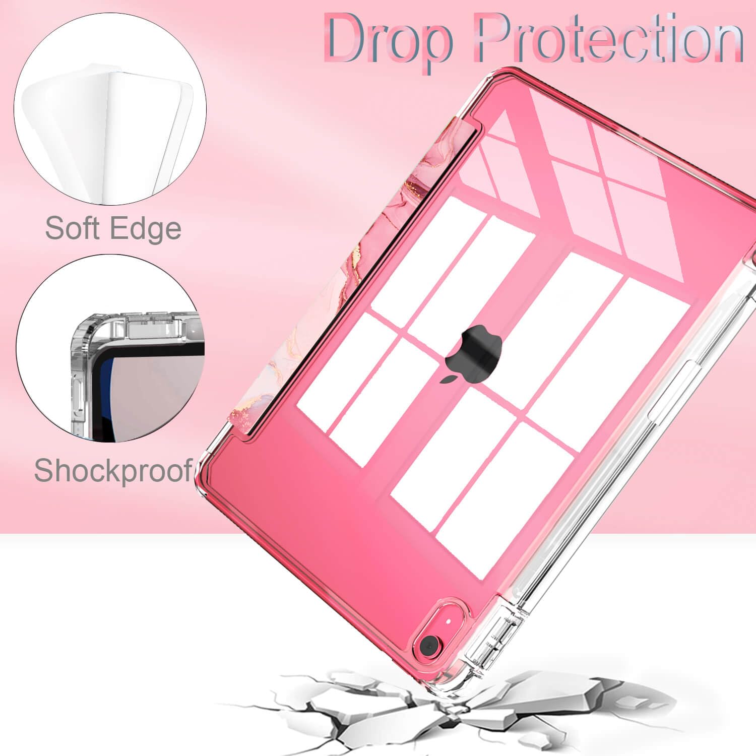 Feams Slim Lightweight Trifold Case For 10.9 Inch Ipad 10Th Generation 2022   Clear Back Cover With Pencil Holder And Auto Sleep