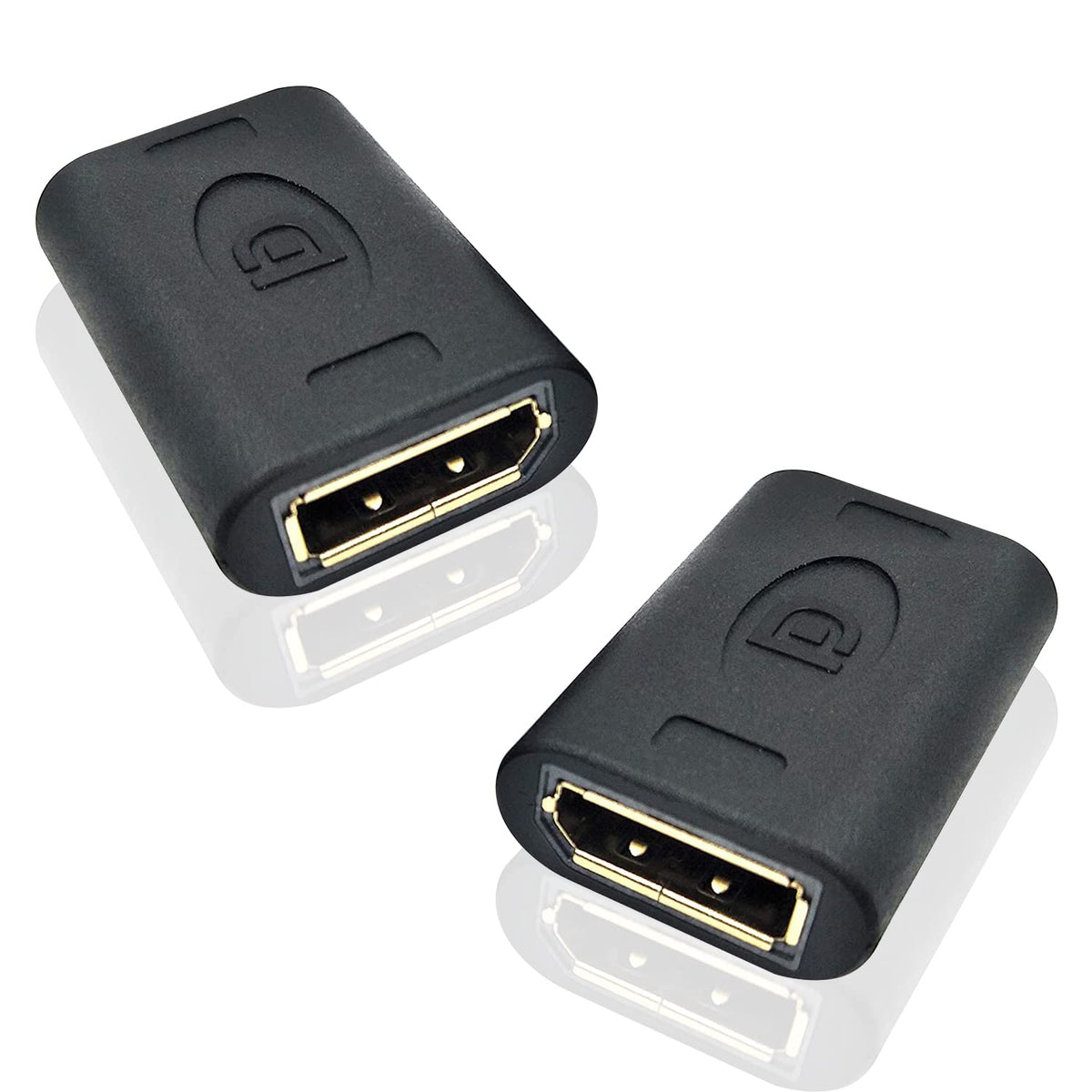 Poyiccot Displayport To Displayport Coupler, 2 Pack 4K Dp To Dp Female To Female Coupler Extender Extension Adapter, Black