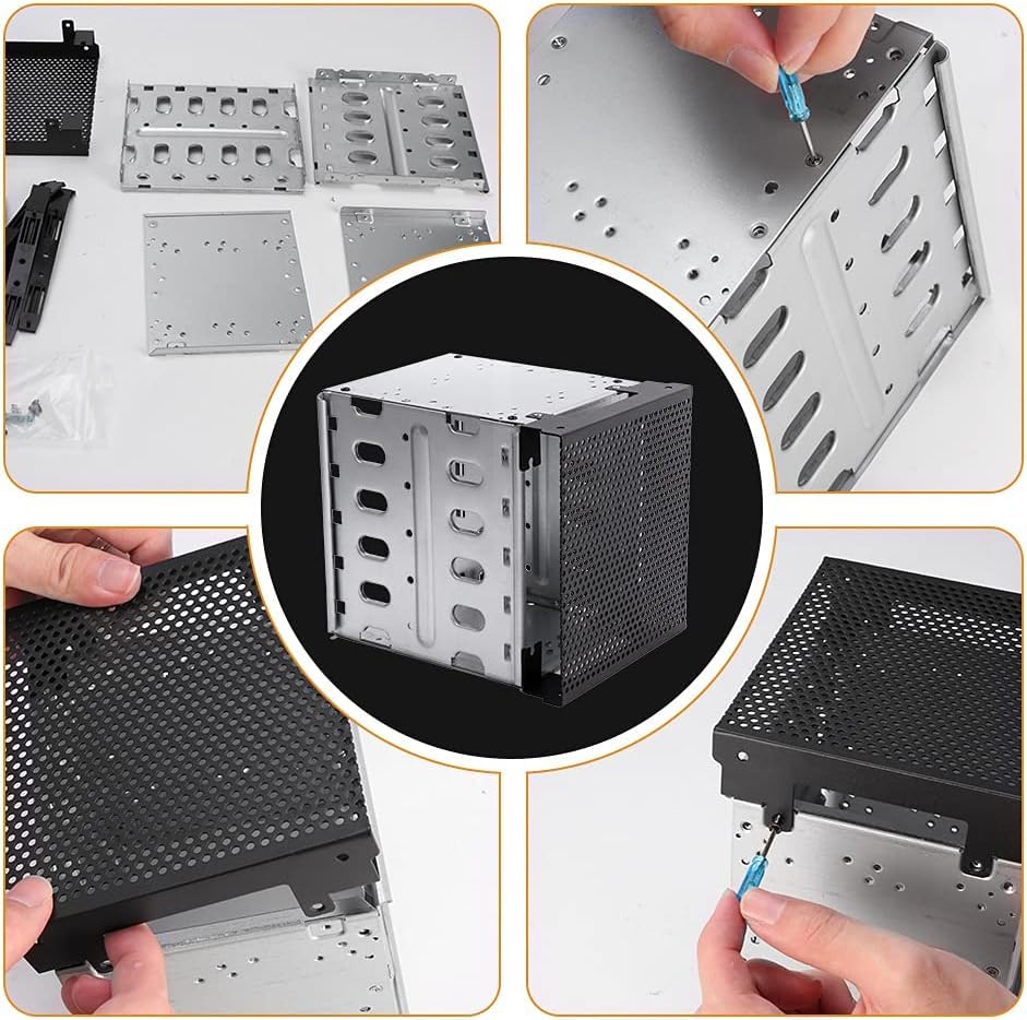 Stainless Steel Hard Drive Cage, 5.25'' To 5X3.5 Rack Sas For Computer, Hard Driver Tray With Fan Space, Hard Drive Cage Adapter