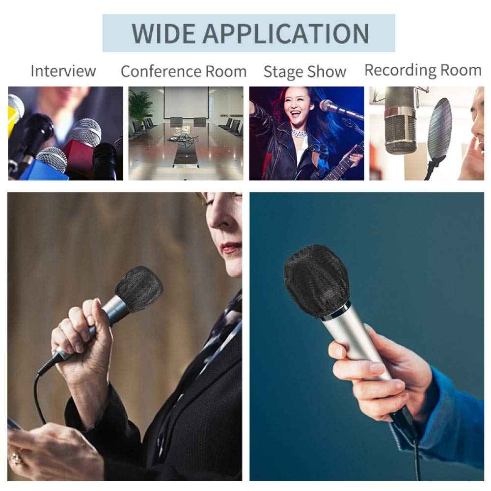 200 Pcs Disposable Microphone Cover Non Woven Handheld Microphone Windscreen Protective Cap For Recording Room, Ktv And Any Shar