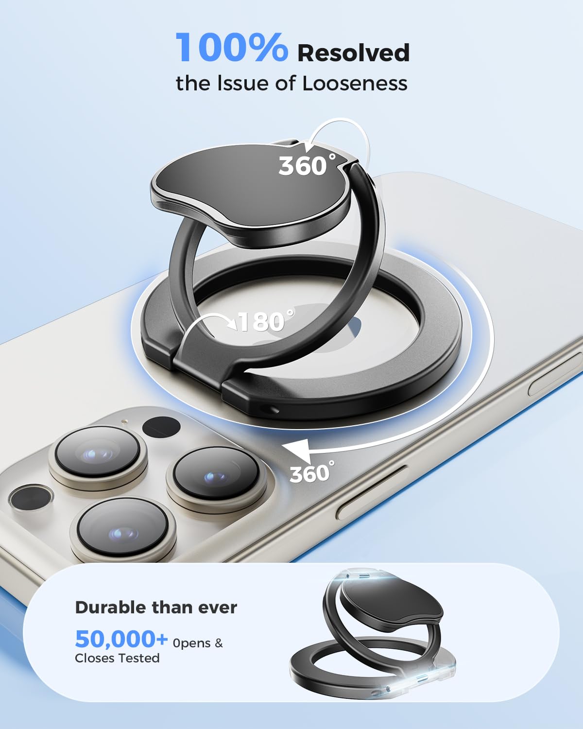 Superone Dual-Side Magnetic Ring Holder For Magsafe, 2025 Upgraded Removable Gym Mag Safe Phone Grip With Kickstand For Iphone 1