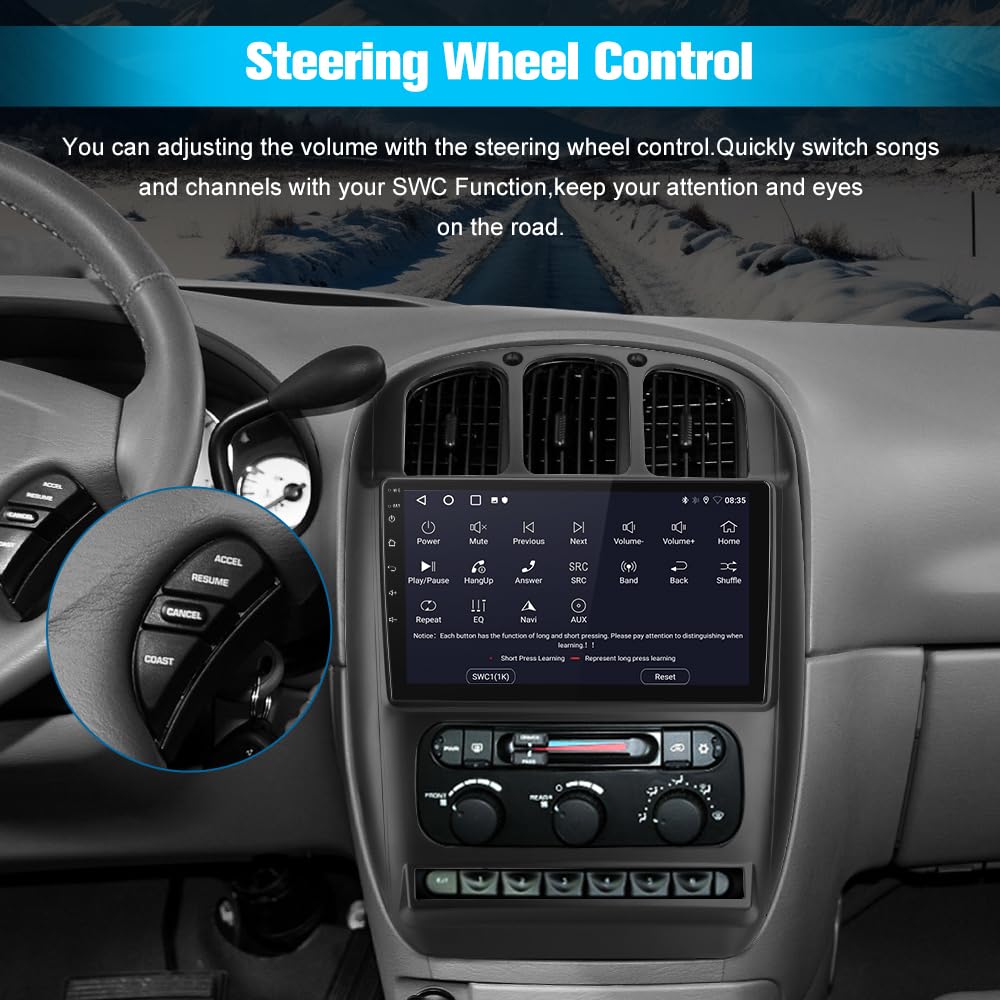 2Gb+64Gb Car Radio Stereo For Dodge Caravan Chrysler Town&Country 2001 2007 Android 13 Carplay Android Auto Bluetooth Dsp With G