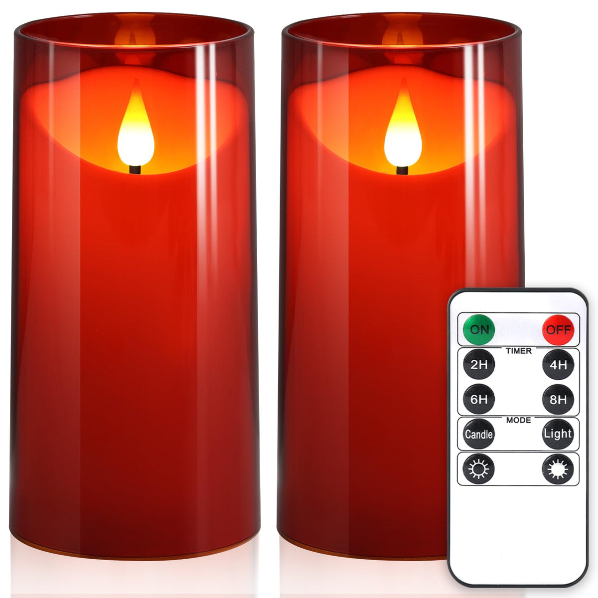 Nurada Flameless Candles With Remote Timer: 3D Wick Battery Operated Led Pillar Candle Fake Candle Set For Wedding Birthday Hall