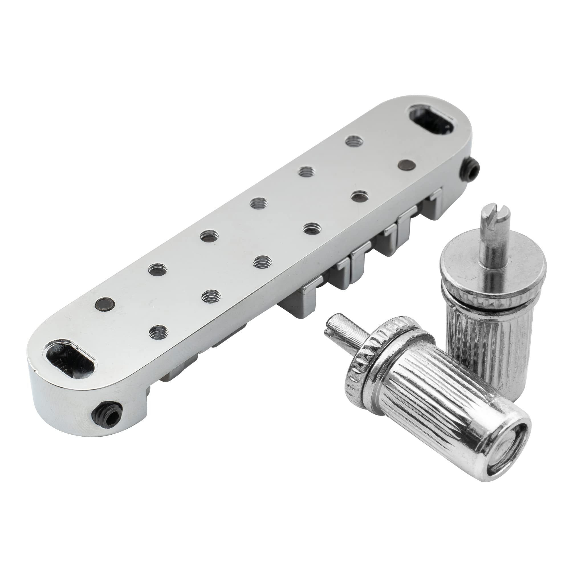 Musiclily 51.5Mm Guitar Locking Roller Bridge Tune O Matic Bridge For Epiphone Les Paul Sg Style Electric Guitar,Chrome