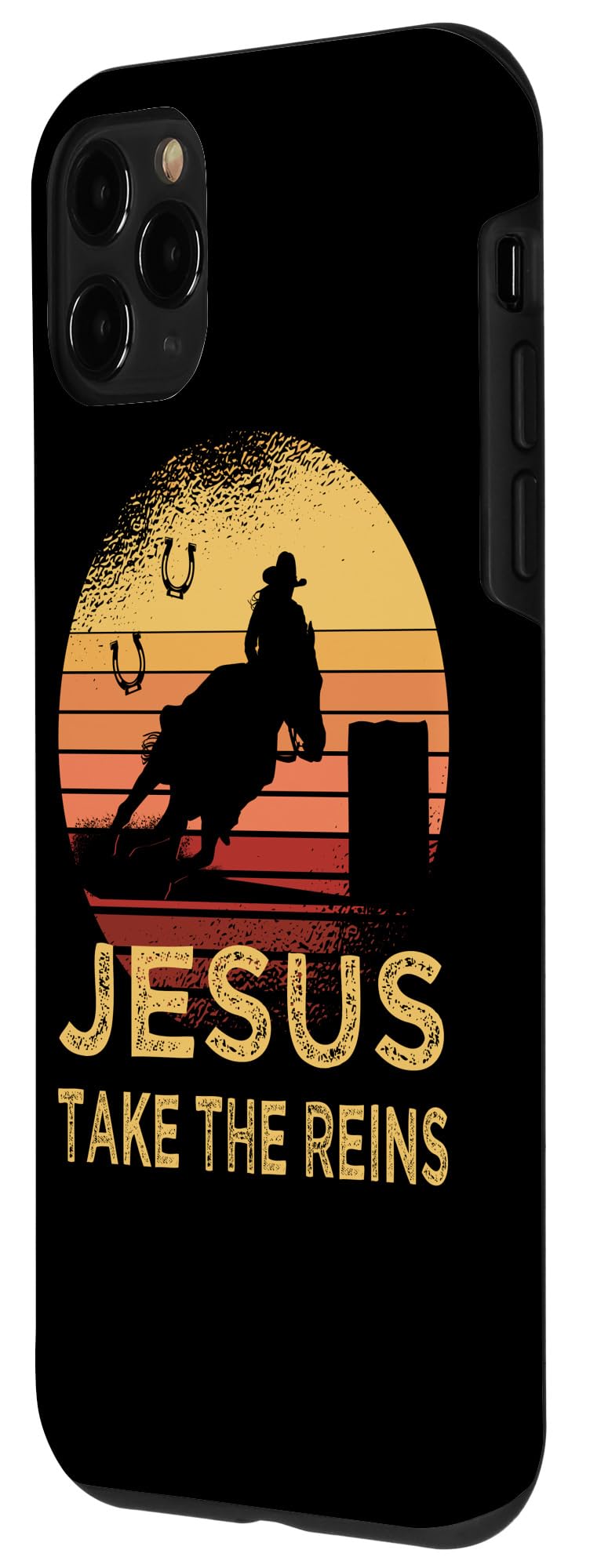 Iphone 11 Pro Vintage Retro Horse Barrel Racing Jesus Take The Reins Rodeo Case