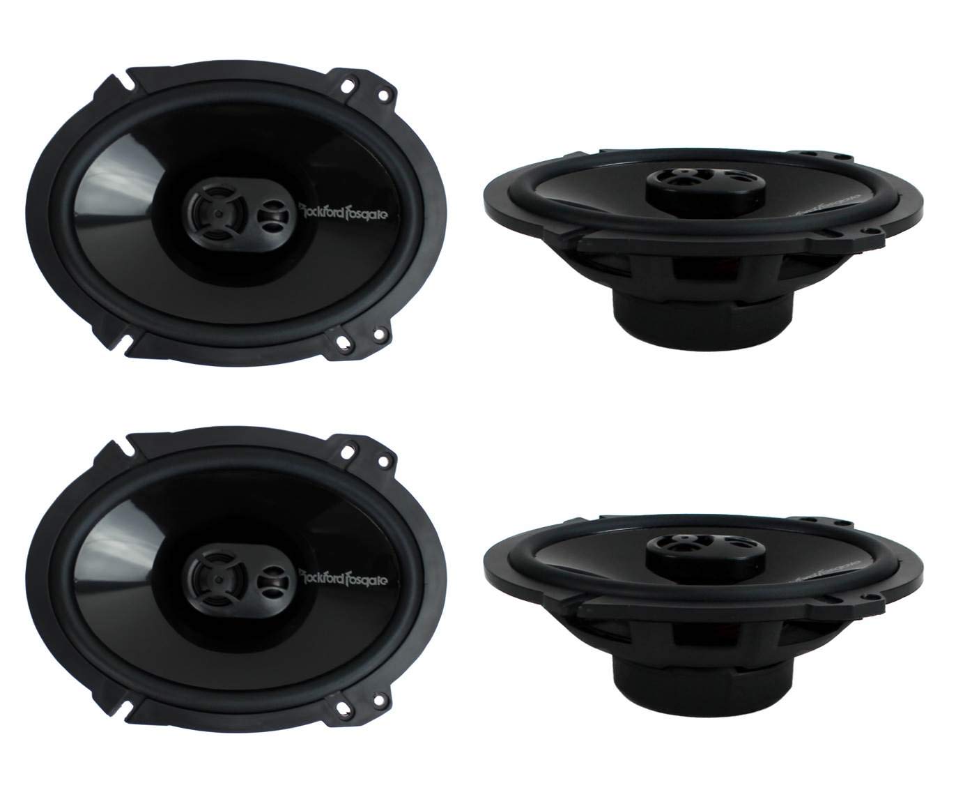 2 Pairs Of Rockford Fosgate Punch P1683 260W Peak (130W Rms) 6' X 8' Punch Series 3 Way Full Range Coaxial Speakers