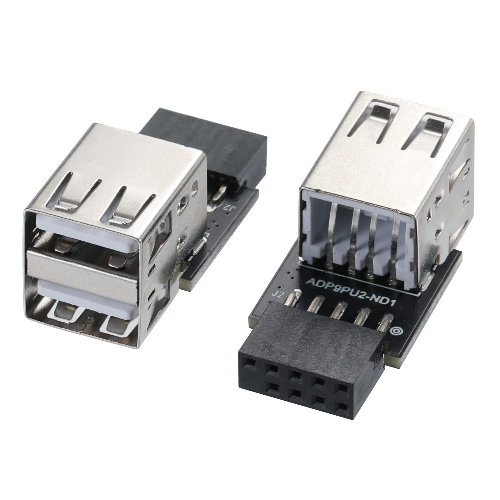 Mzhou 9Pin Usb 2.0 Female Pin Dual 2 Port Usb Motherboard Header Adapter Dual Layer Type For Pc (Dual)