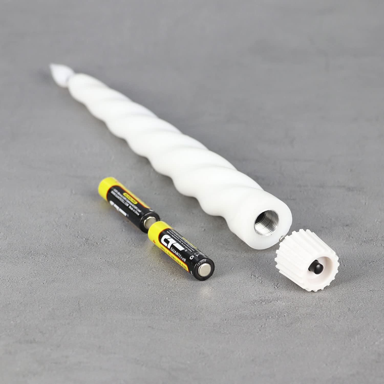 Rhytsing 9.6 White Flameless Twisted Taper Candles With Timer, Battery Operated Spiral Candlesticks, Warm White Light, Remote &