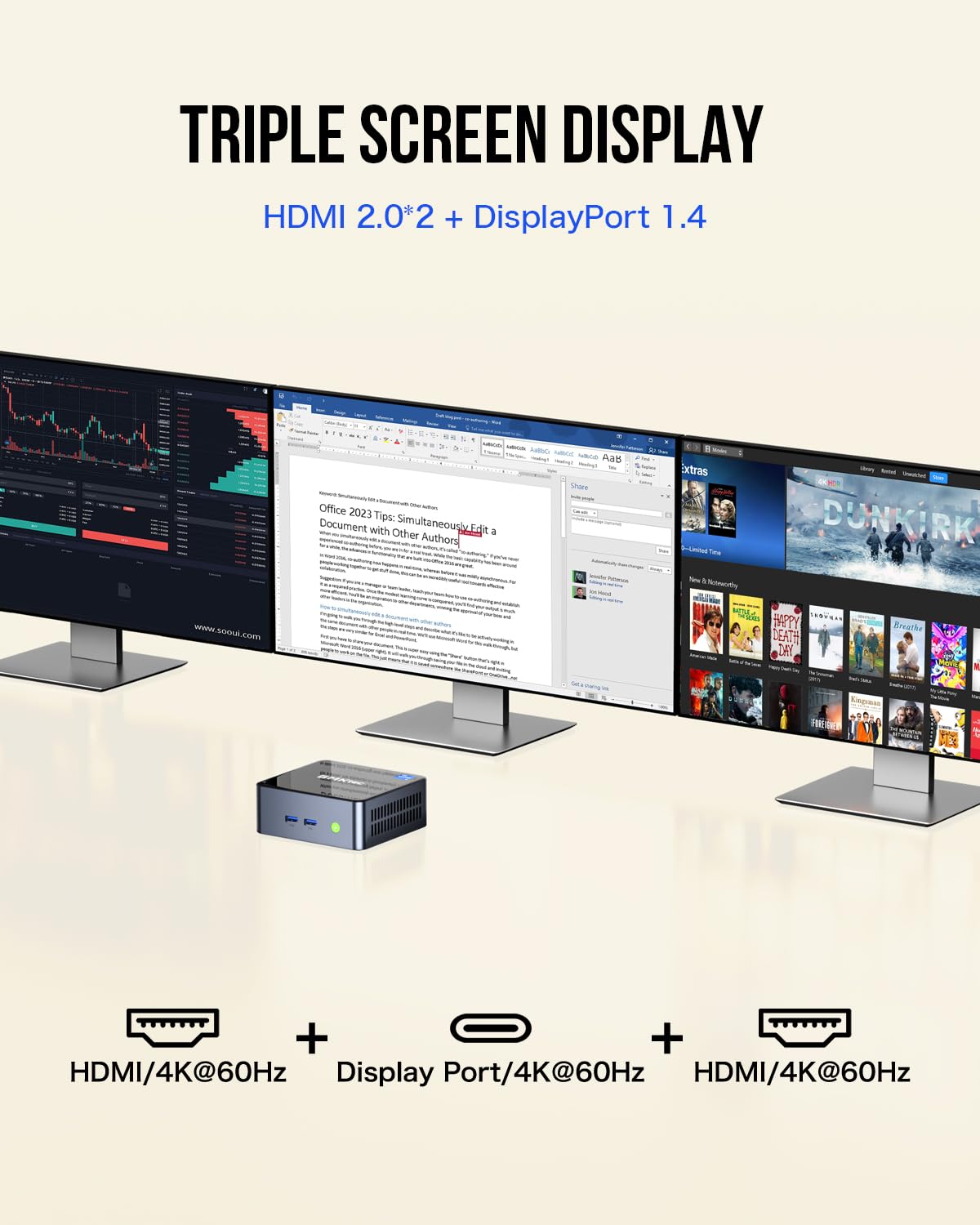 Gmktec Mini Desktop Computer, M3 Intel Core I5 12450H (8C/12T, Up To 4.40Ghz) Preinstalled Windows 11 Pro Mini Pc 16Gb Ddr4 (8Gb