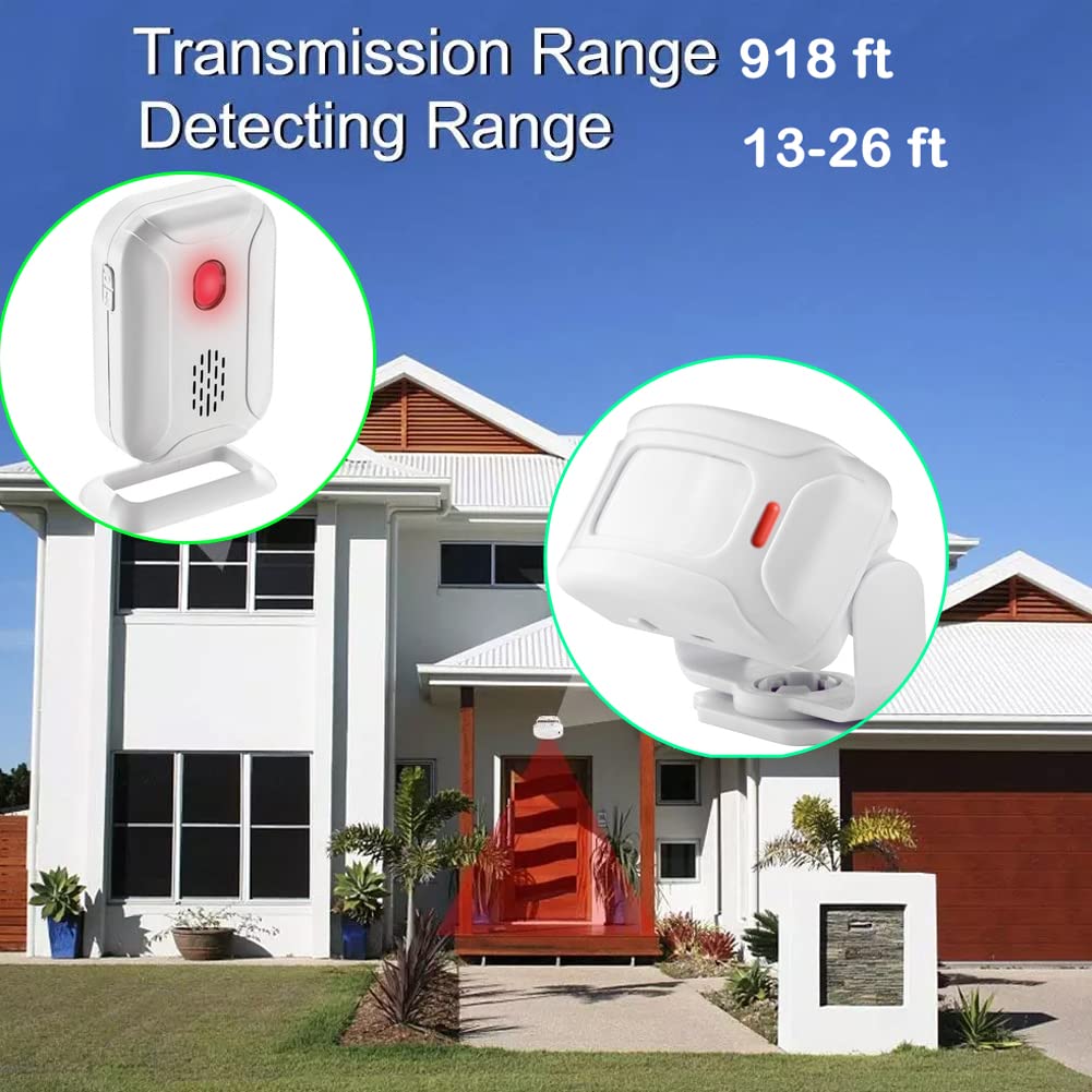 Hendun Add  On Motion Sensor, Extra Transmitter For Receiver, Wireless Door Chime Pir Detector, Sensor Alarm, Shop Visitor Chime