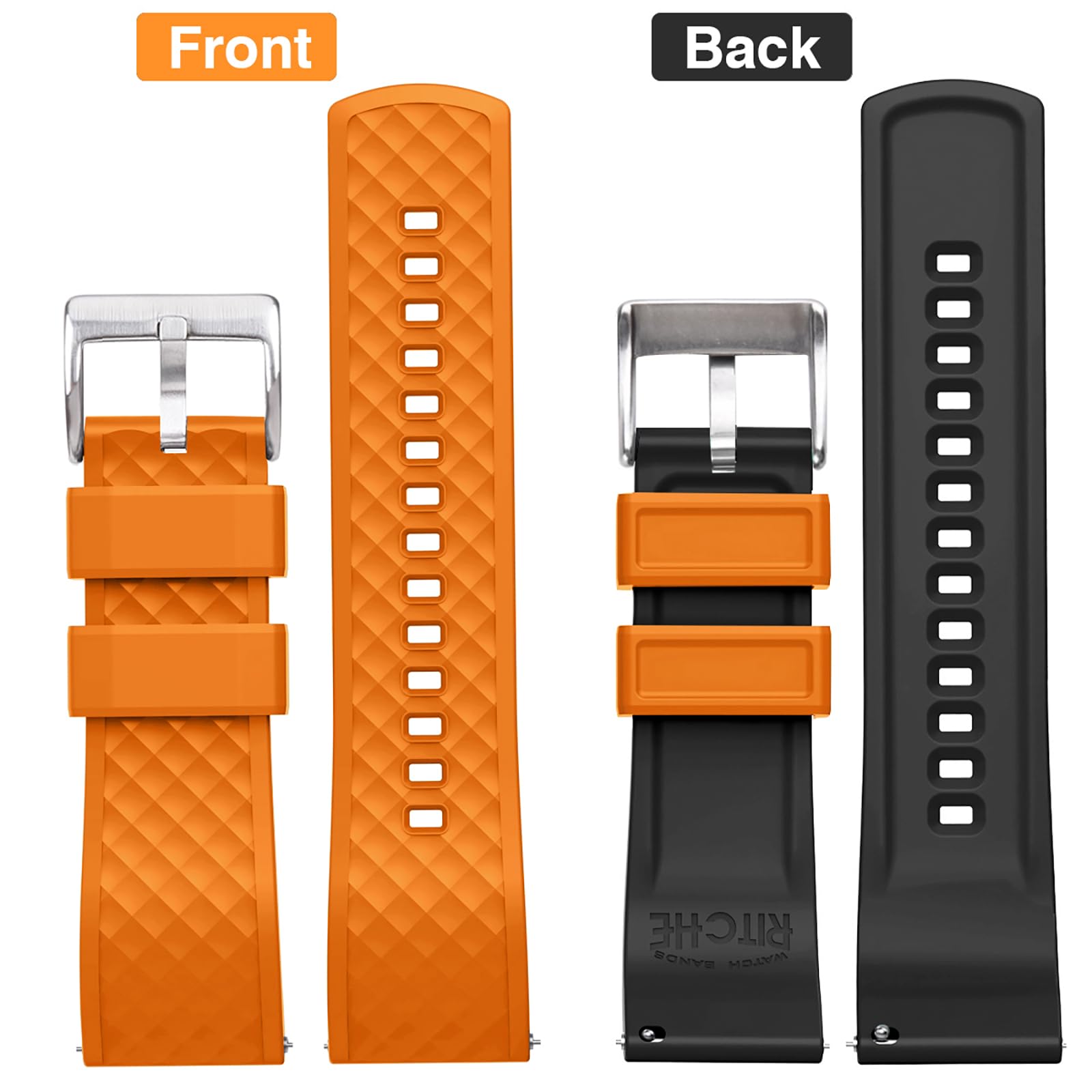 Ritche Christmas Gift 20Mm Silicone Watch Band Compatible With Samsung Galaxy Watch 4/5/ 5 Pro, 40Mm/ 45Mm Band 20Mm Quick Relea