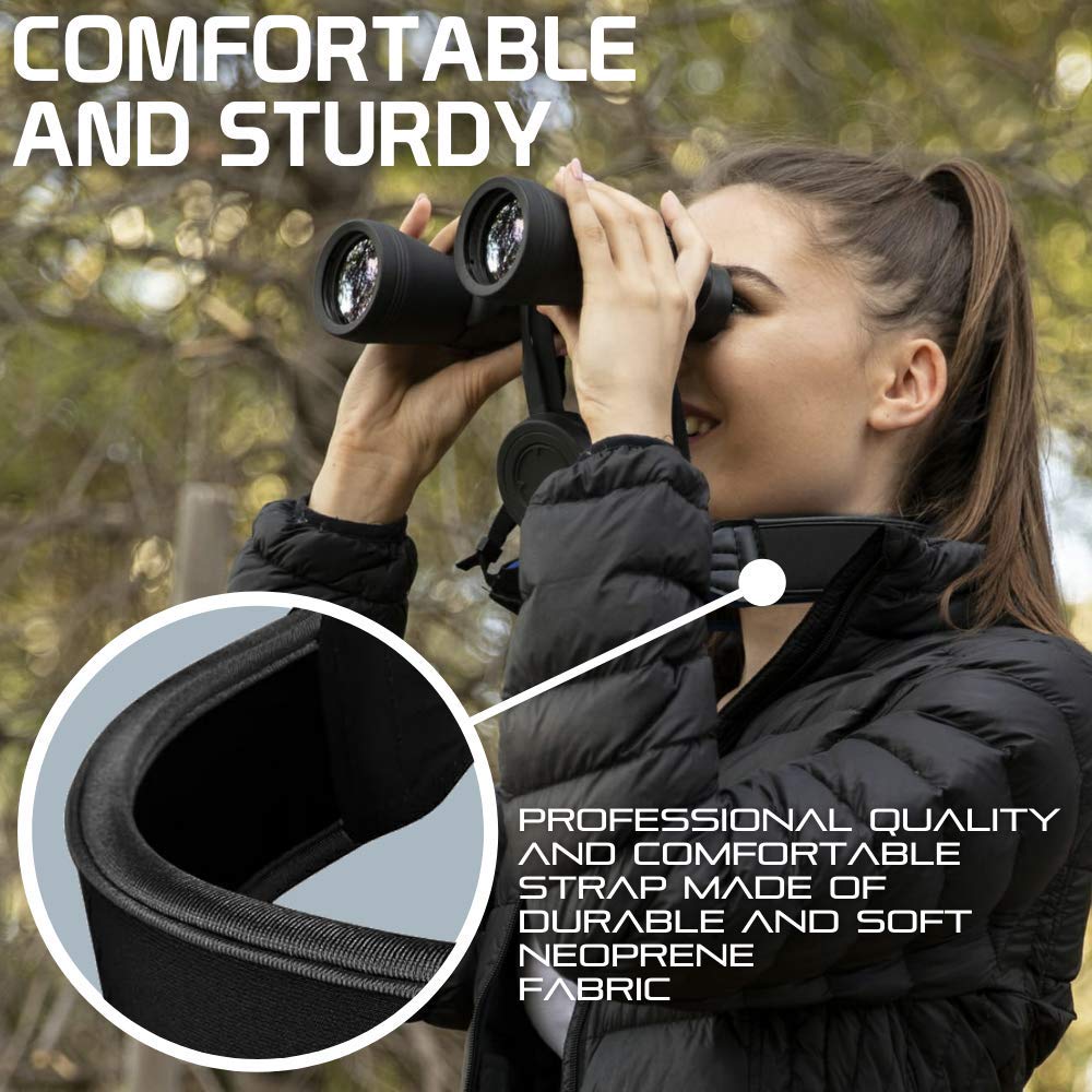 Bluecabi Neoprene Neck Shoulder Strap For Cameras And Binoculars   Comfortable Adjustable Fit For Men And Women With Anti Slip M