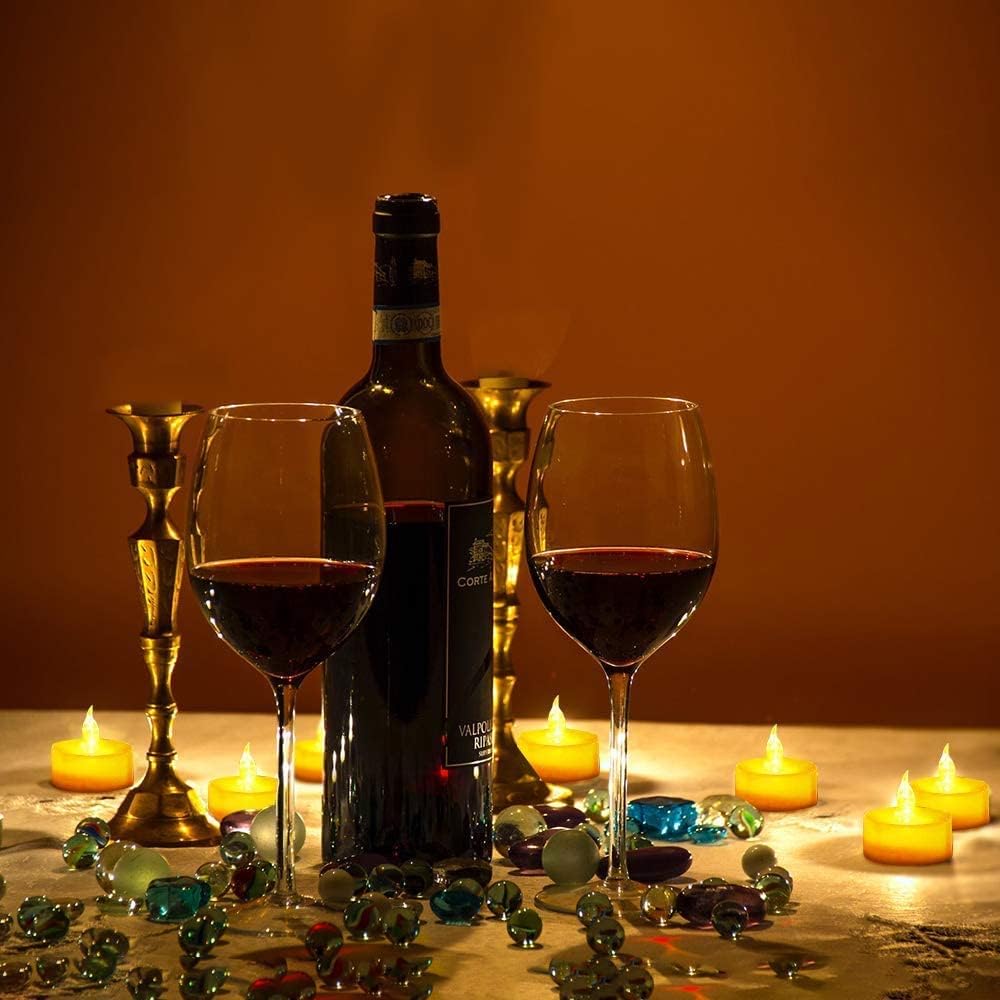 Nancia Tea Lights, 50Pack Flameless Led Tea Lights Candles, Flickering Warm Yellow, 200 Hours Battery Powered Tea Light, Ideal P