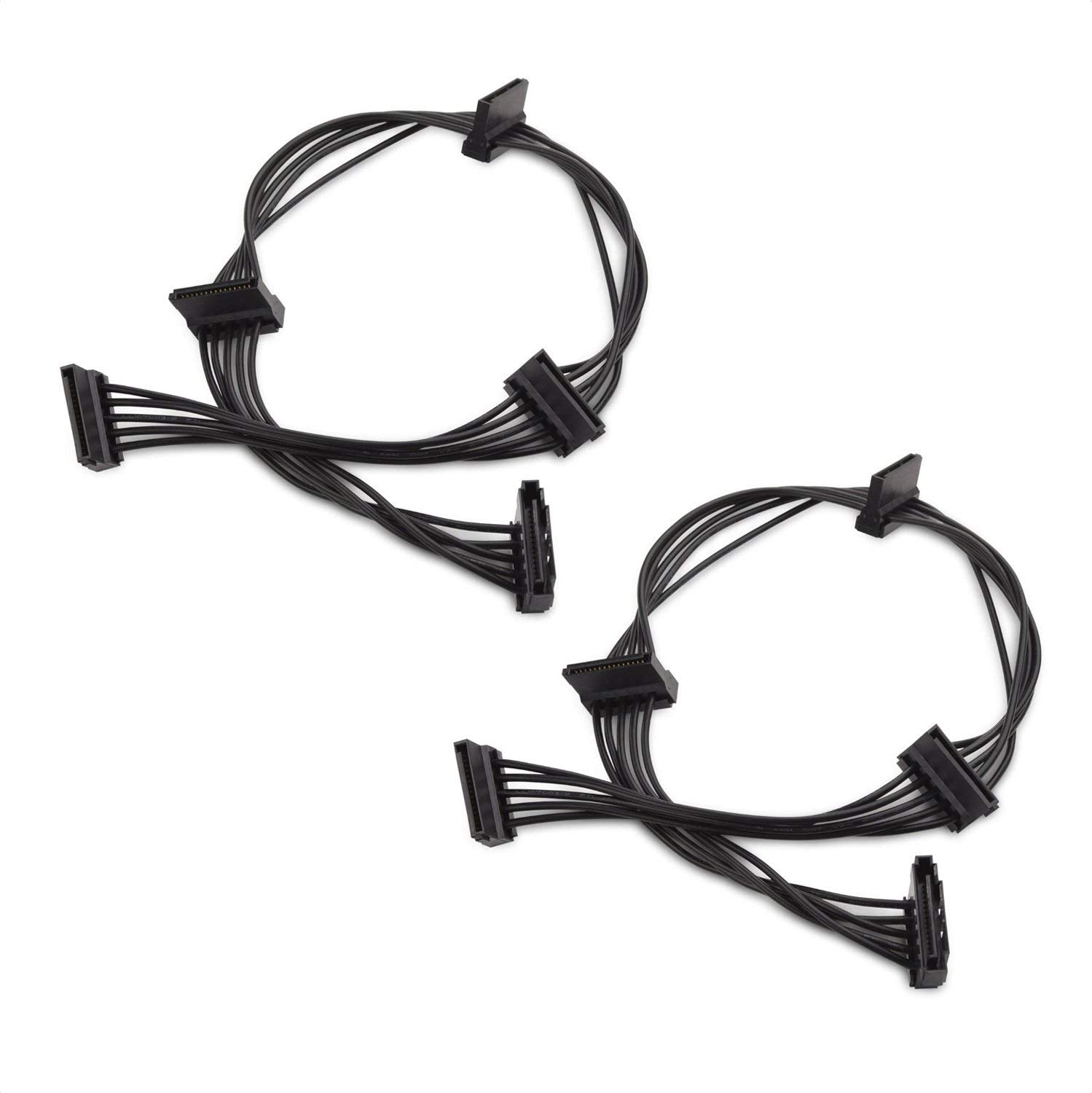 Cable Matters 2 Pack 15 Pin SATA to 4 SATA Power Splitter Cable   18 Inches