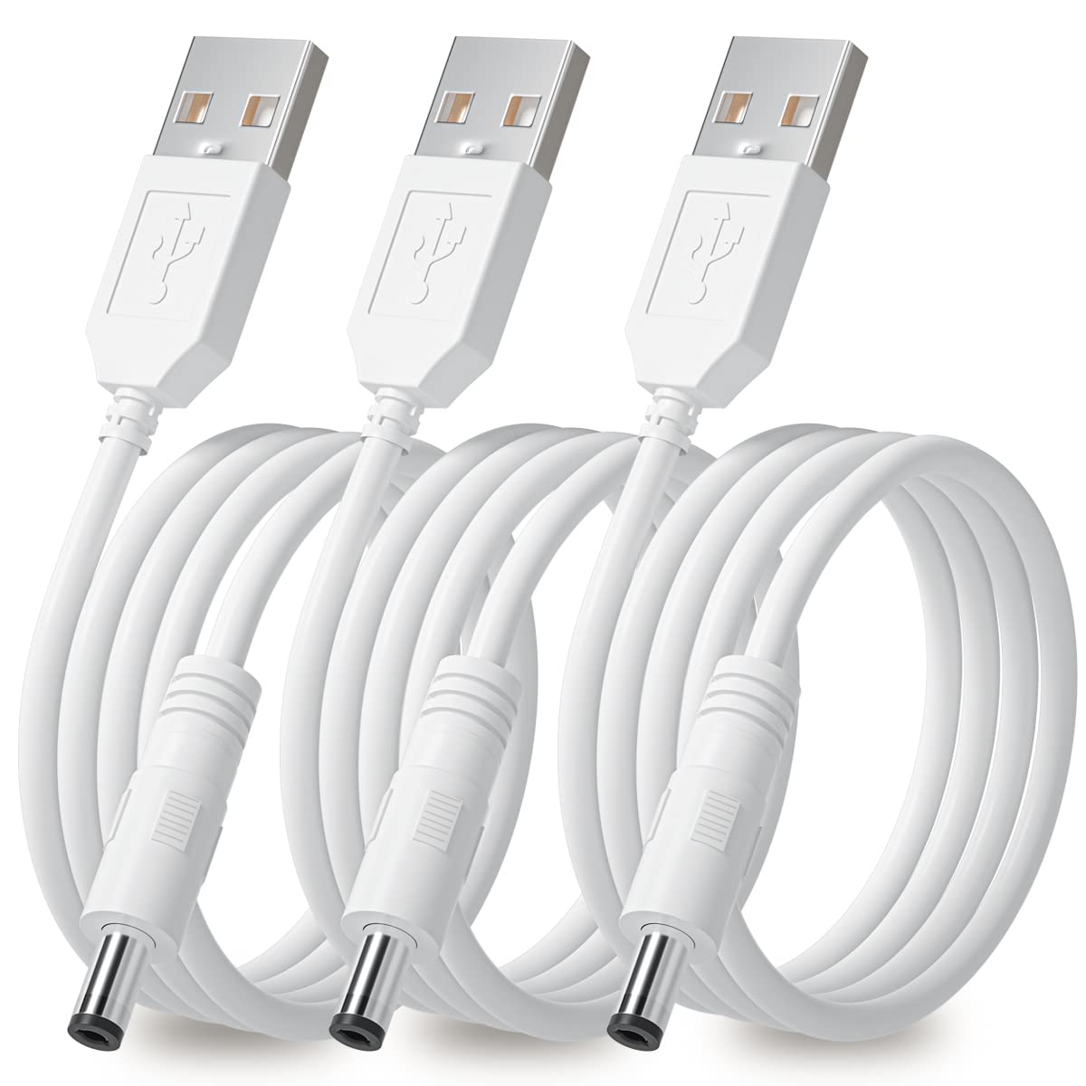 Siocen 3 Pack 4Ft Usb 2.0 A Type Male To Dc 5.5 X 2.1Mm Dc 5V Power Plug Connector Cable Usb To 5V Power Cable Usb To Dc Power Charger Cord