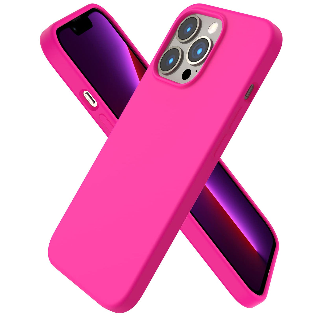 Ornarto Compatible With Iphone 13 Pro Case 6.1, Slim Liquid Silicone 3 Layers Full Covered Soft Gel Rubber Case Cover 6.1 Inch H
