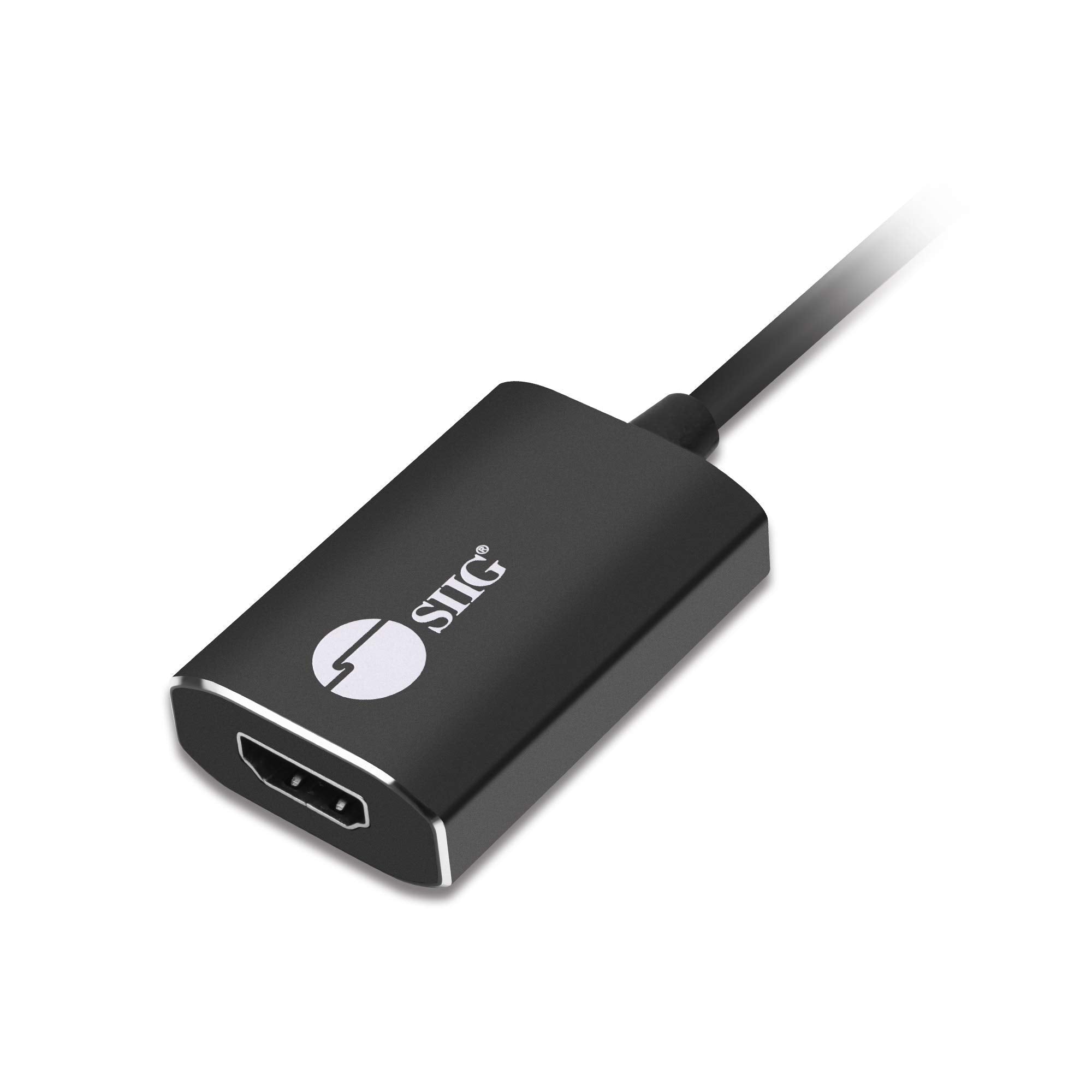 Siig Cb Tc0C12 S1 Usb Type C To 4K Hdmi Cable Adapter   Thunderbolt 3 Compatible   Male To Female Converter   Reversible Plug De
