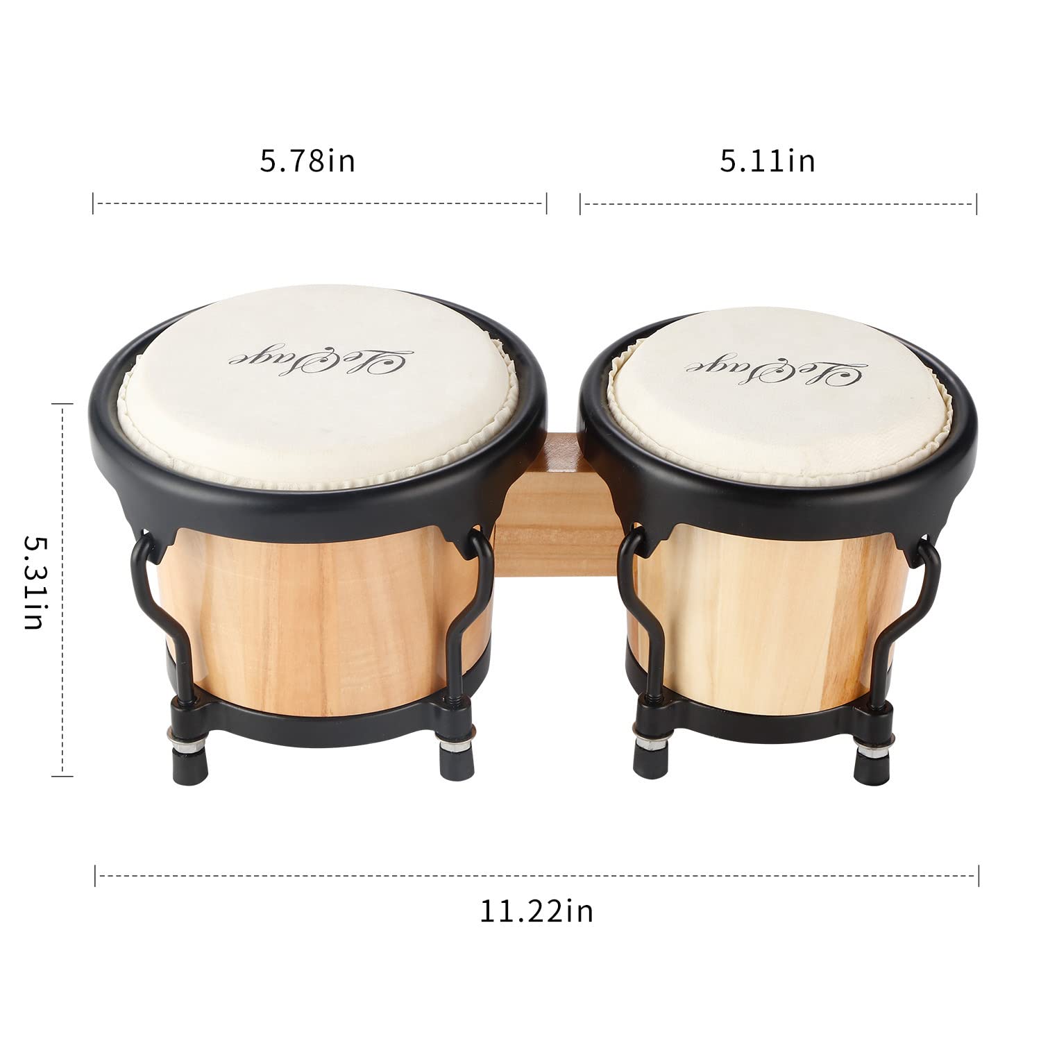 Lesage Bongos Drum For Adults Kids Beginner Bongos Starter 4 In And 5 In Natural Wood Professional Musical Instruments Bongos Dr