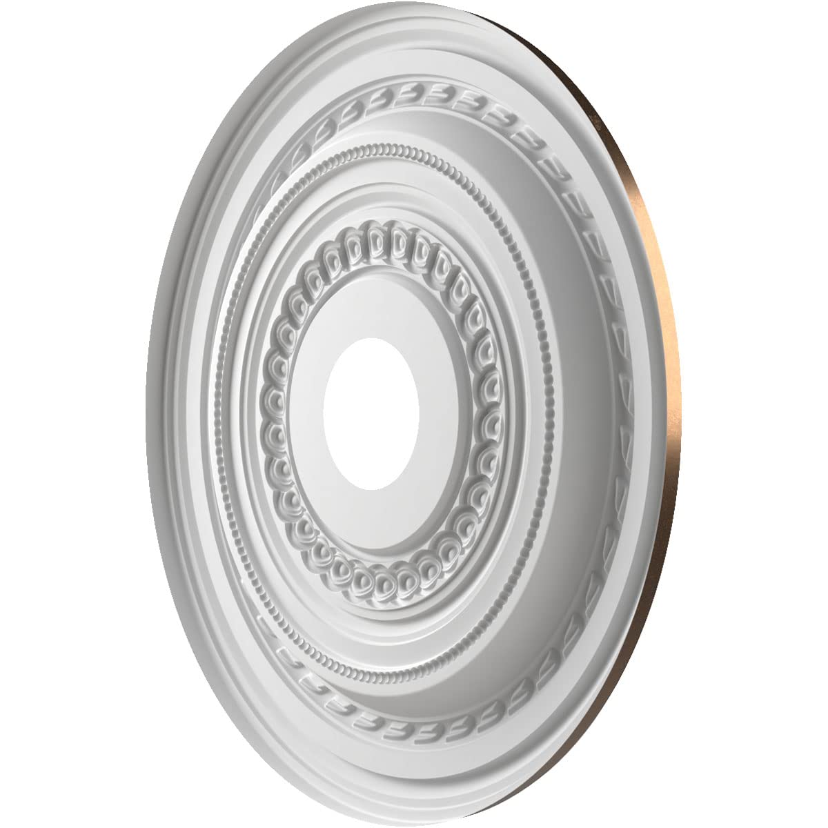 Ekena Millwork Cmp19Cocab Cole Thermoformed Pvc Ceiling Medallion (Fits Canopies Up To 5 1/8''), 19''Od X 3 1/2''Id X 1''P, Meta