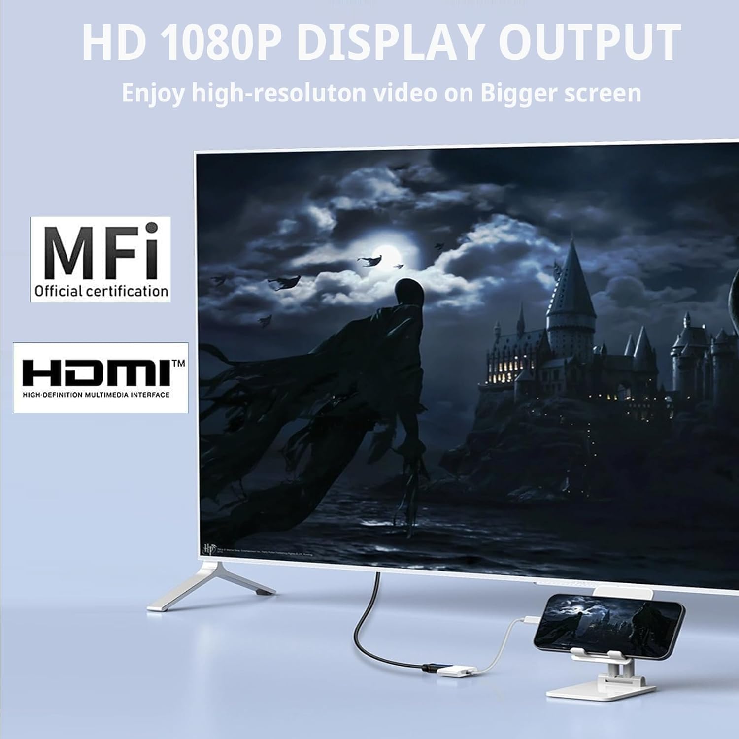 [Mfi Certified] Usb C To Hdmi Digital Av Adapter For Iphone 15, 4K Video & Audio Sync Screen Converter With Type C Fast Charging