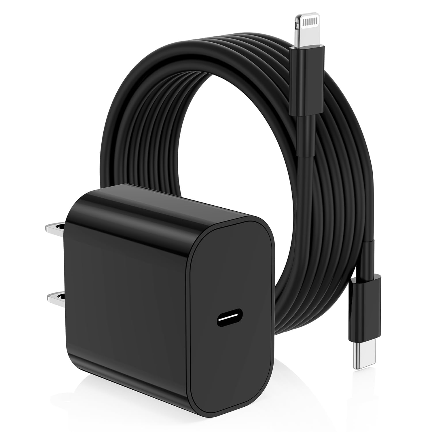 iPhone Fast Charger,Type C Wall Charger Block Plug and 6ft USB C to Lightning Charging Cable Cord Long,Power Adapter Cube Brick 