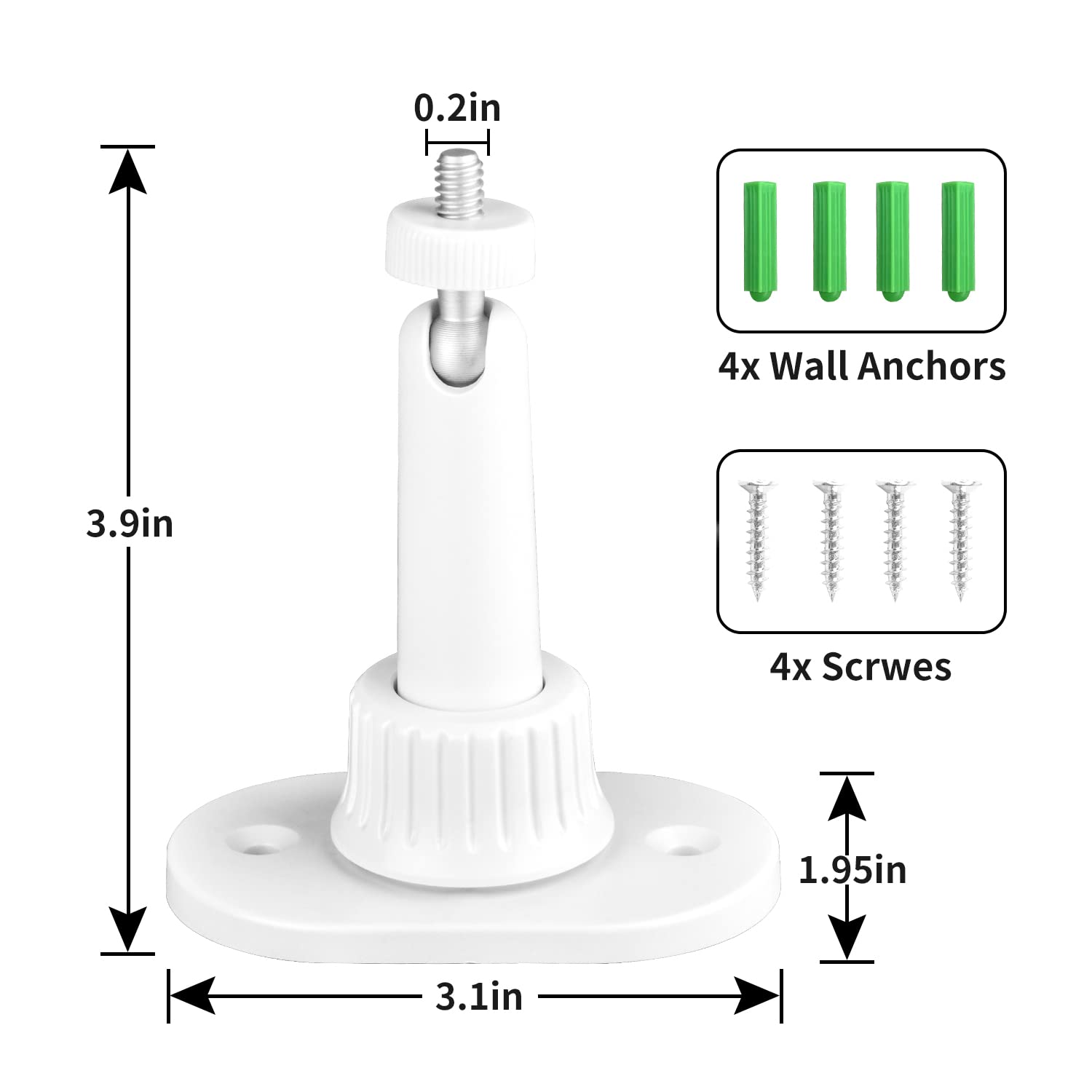 2Pack Strong Adhesive Wall Mount Compatible With Ring Stick Up Cam Wired/Battery And Ring Indoor Cam Hd Security Camera,360 Degr