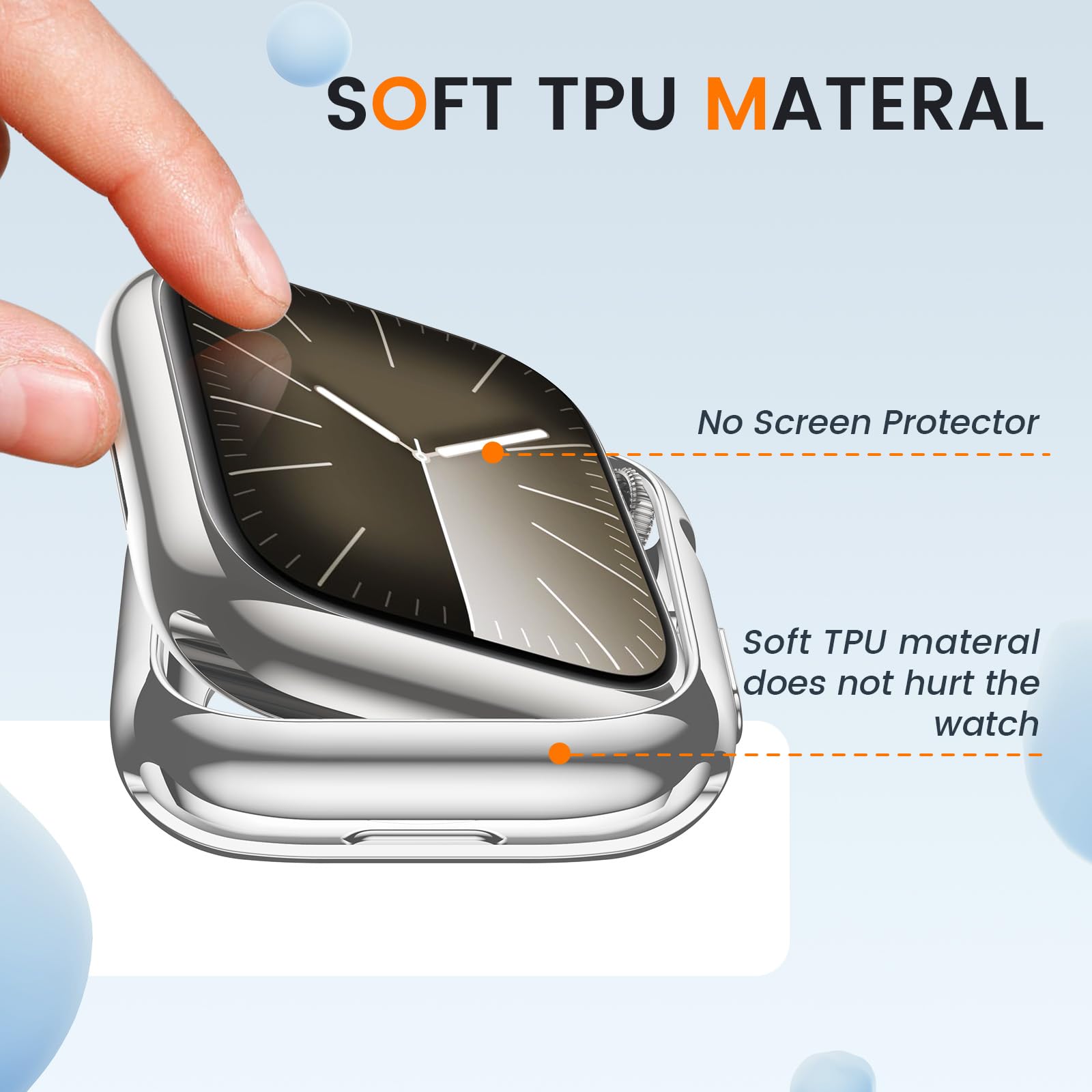 [2 Pack] Goton Bumper Case For Apple Watch Series Se2 Se 6 5 4 40Mm, Ultra Thin Soft Tpu Shockproof Case Cover Bumper Protector