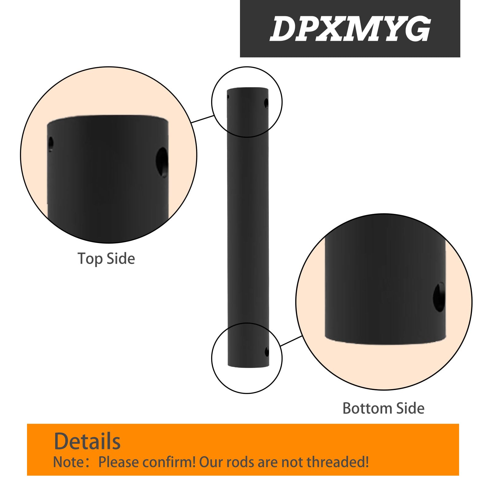 Dpxmyg 16 Inch Ceiling Fan Downrod With Extension Cord, Black Downrod For Ceiling Fan, 1 Inch Outside Diameter, Ceiling Fan Boom