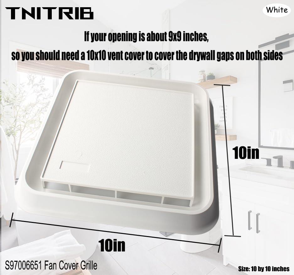 S97006651 Fan Cover Grille For Broan Nutone Bathroom Fan Assembly Replacement, Fits 663, 670A, 670B, 670C, 670D, 670E Bathroom E