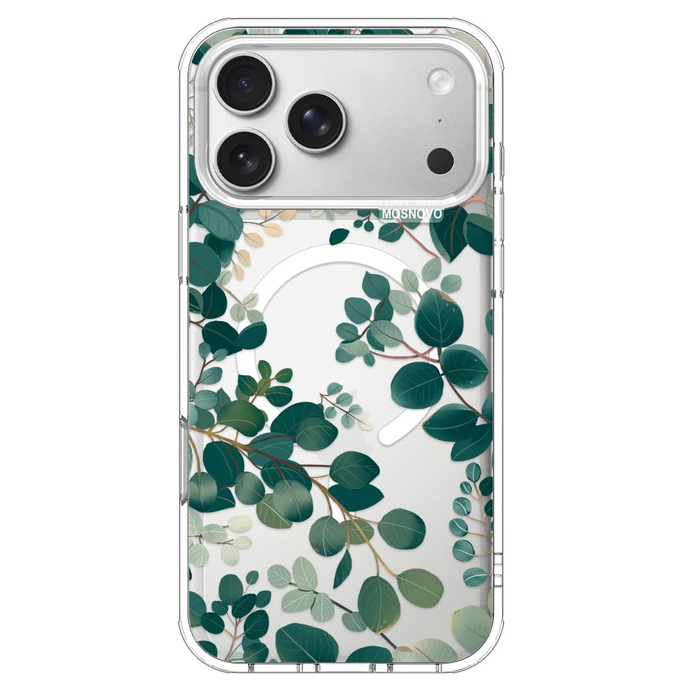MOSNOVO for iPhone 17 Pro Max Case | Compatible with Magsafe | Military Grade 6.6ft Drop Tested | Camera Control | Clear with Eu