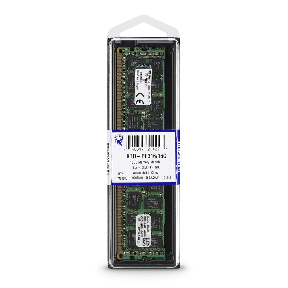 Kingston Technology 16 Gb 1600Mhz (Pc3 12800) Reg Ecc Memory Module For Dell Severs Ktd Pe316/16G