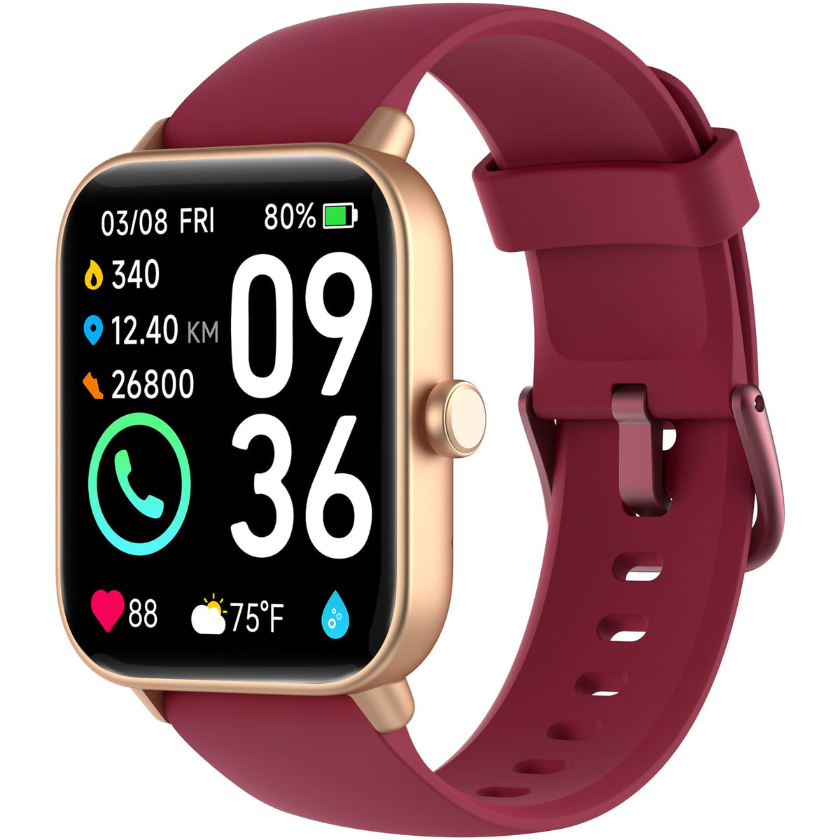 Smart Watch For Women,1.8 ''Fitness Watch(Answer/Make Call),Alexa Built-In, [24H Heart Rate Sleep Blood Oxygen Monitor],5Atm Wat