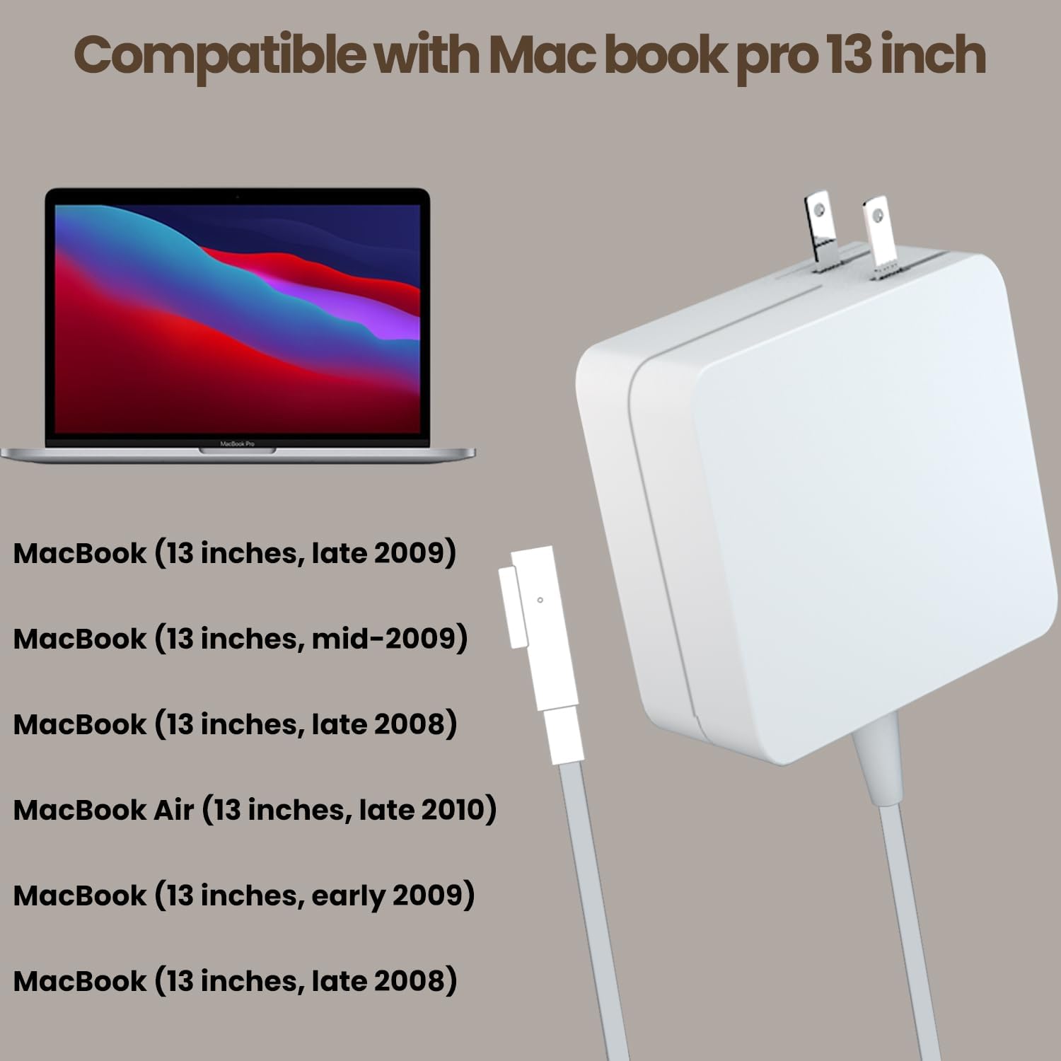 Macbook Pro Charger,Replacement 85W Power Adapter L Tip For 15  And 17 Inch Macbook Pro Before Mid 2012 Models Compatible With M