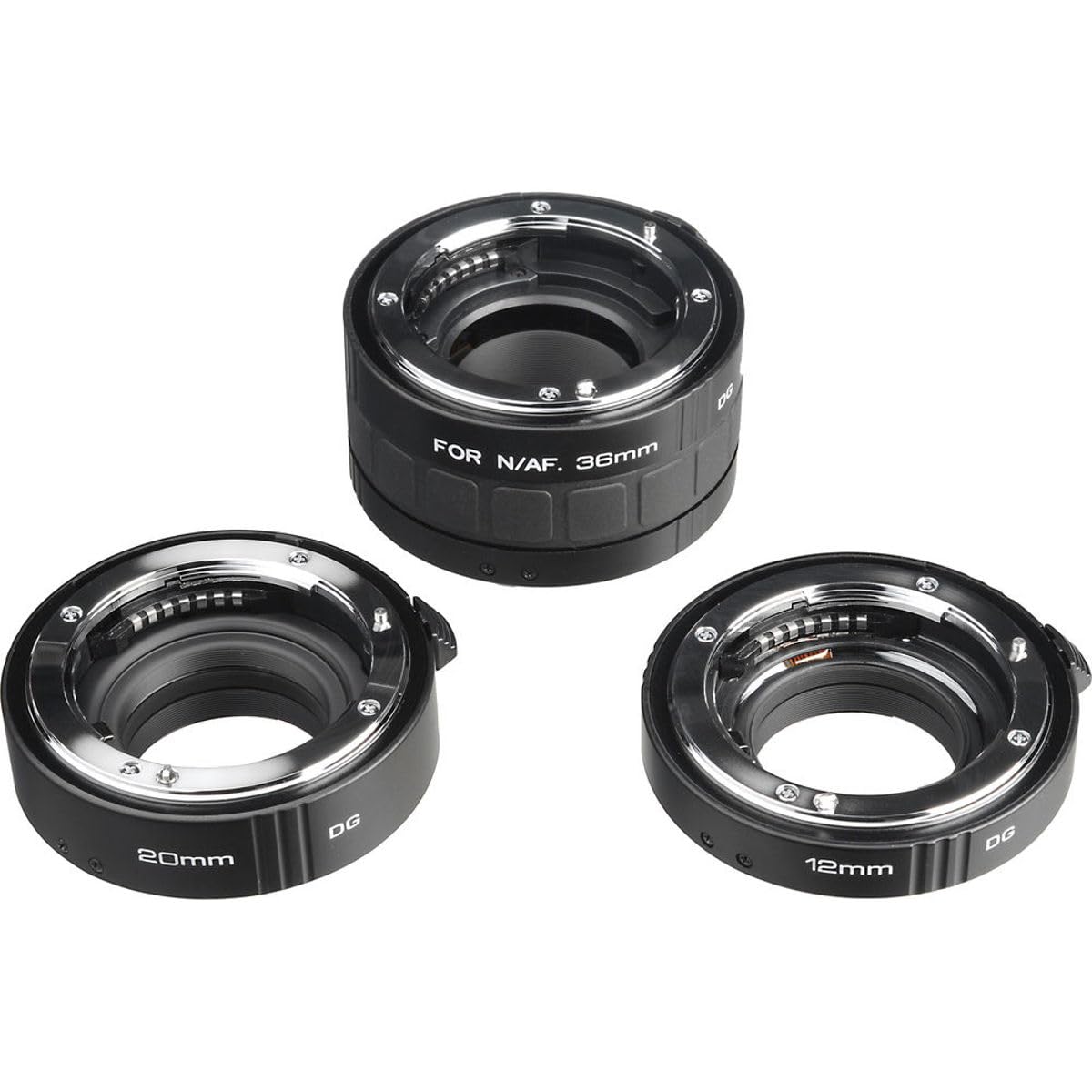 Kenko Auto Extension Tube Set DG 12mm, 20mm, and 36mm Tubes for Nikon AF Digital and Film Cameras - AEXRUBEDGN