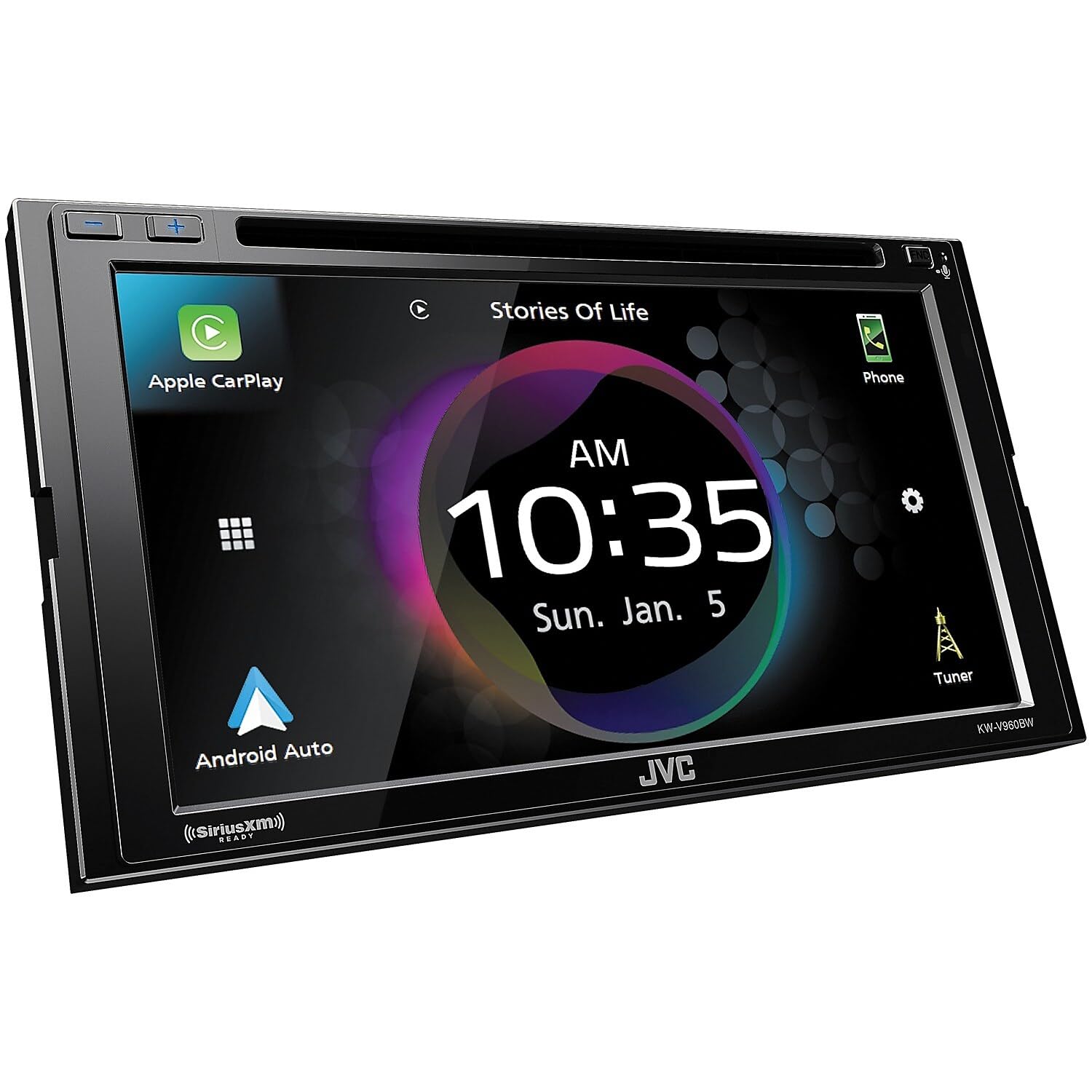 Jvc Kw-V960Bw Built In Wi-Fi For Wireless Carplay Android Auto, Cd/Dvd 6.8 Lcd Touchscreen Display, Am/Fm, Bluetooth, Mp3 Player