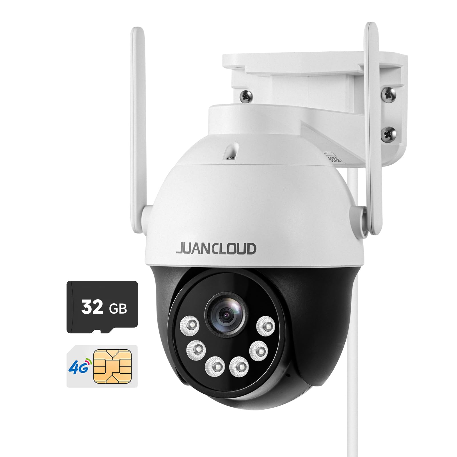 Juancloud 4G Lte Cellular Security Camera Outdoor,2K No Wifi Security Camera,Includes 32G Sd&Sim Card (Verizon/At&T/T Mobile),36