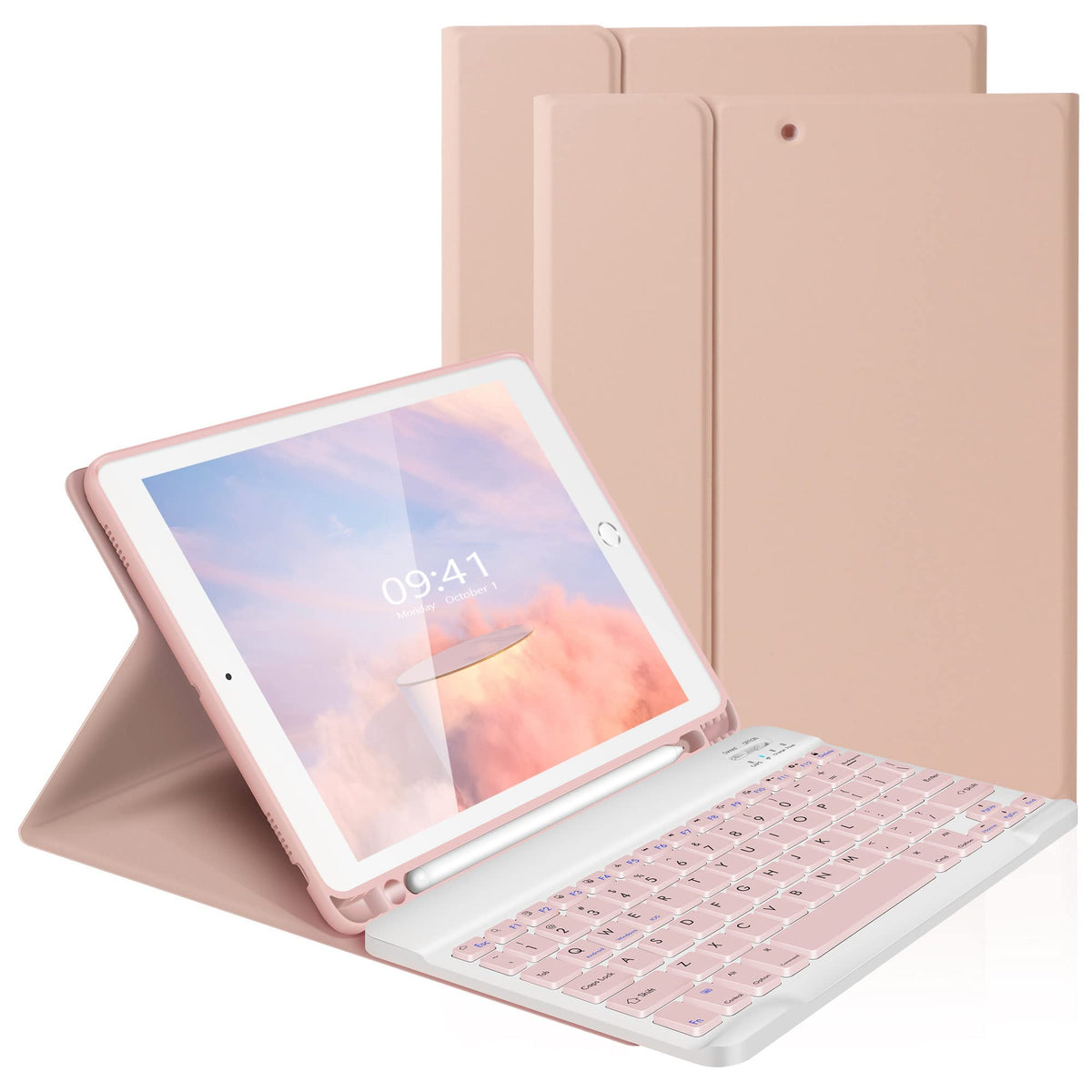 Lama Keyboard Case For 10.2 Inch Ipad, Wireless Case With Keyboard With Pencil Holder For Ipad 10.2&10.5 Inch(9Th 2021/8Th 2020/