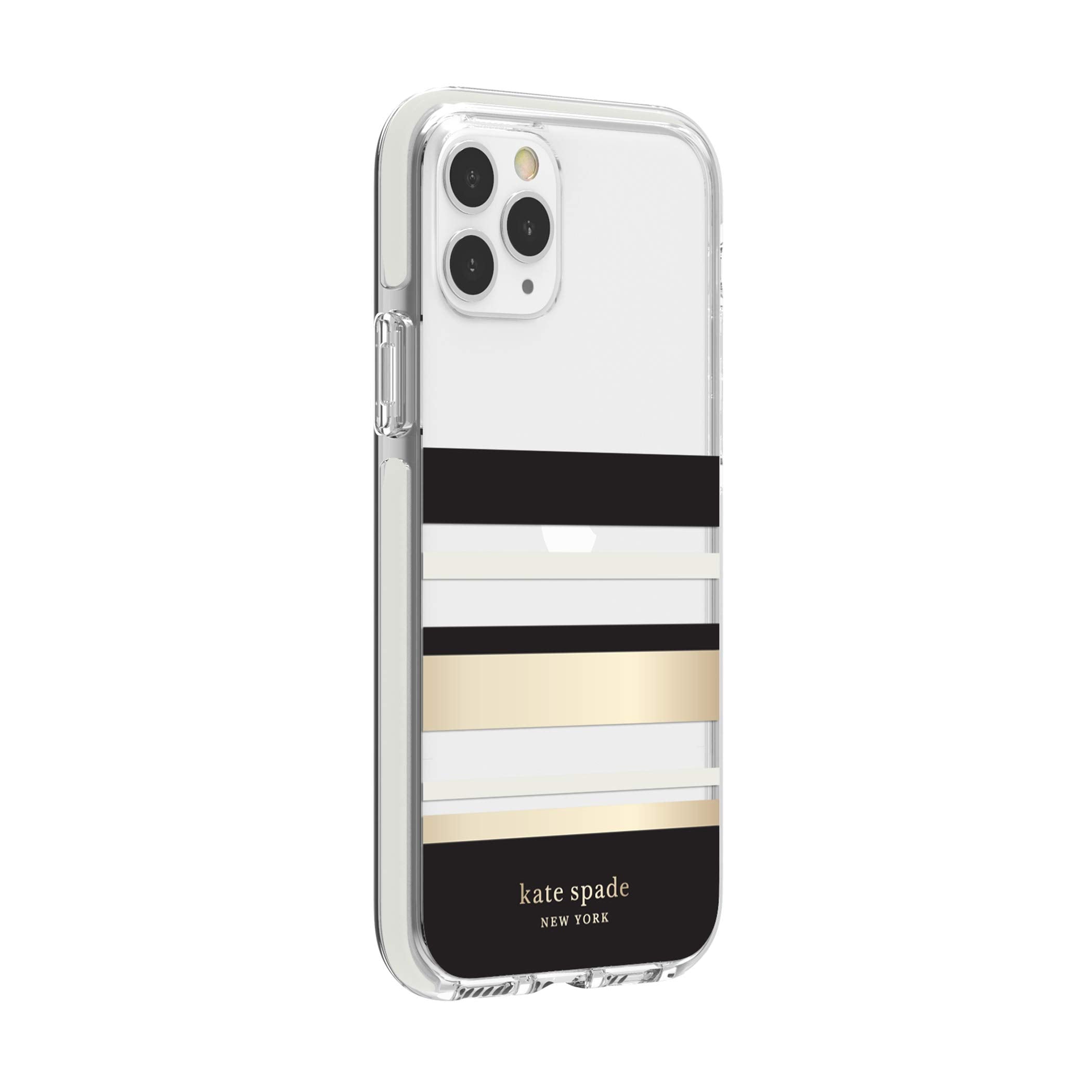 Kate Spade New York Park Stripe Case For Iphone 11 Pro,Polycarbonate,Shock Absorbent   Defensive Hardshell With Cream Bumper